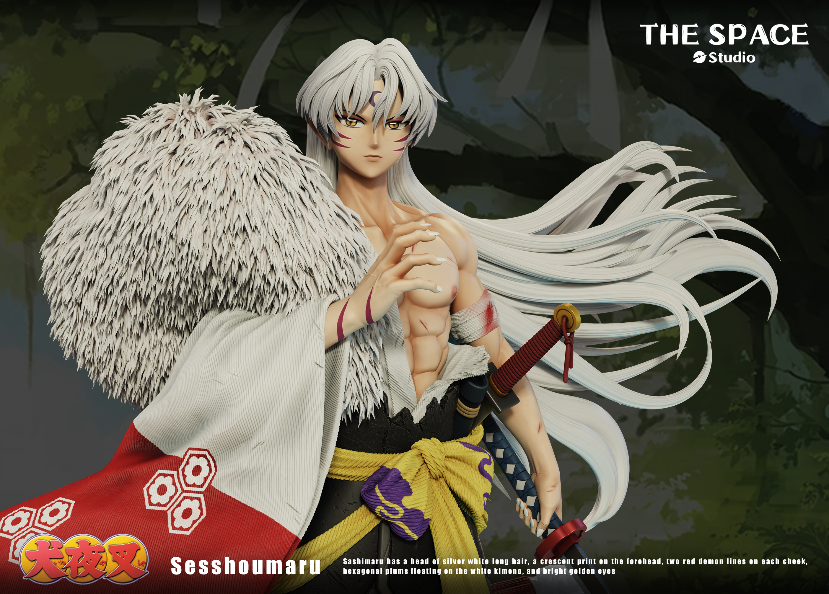 PRE-ORDER The Space Studio - InuYasha - Sesshoumaru with LED 1/6 StatueGK