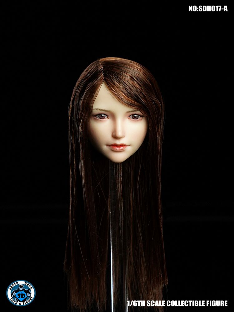 SUPER DUCK SDH017 1/6 Asian White Skin Beauty Girl Head Sculpt for 12inch Action Figure DIY