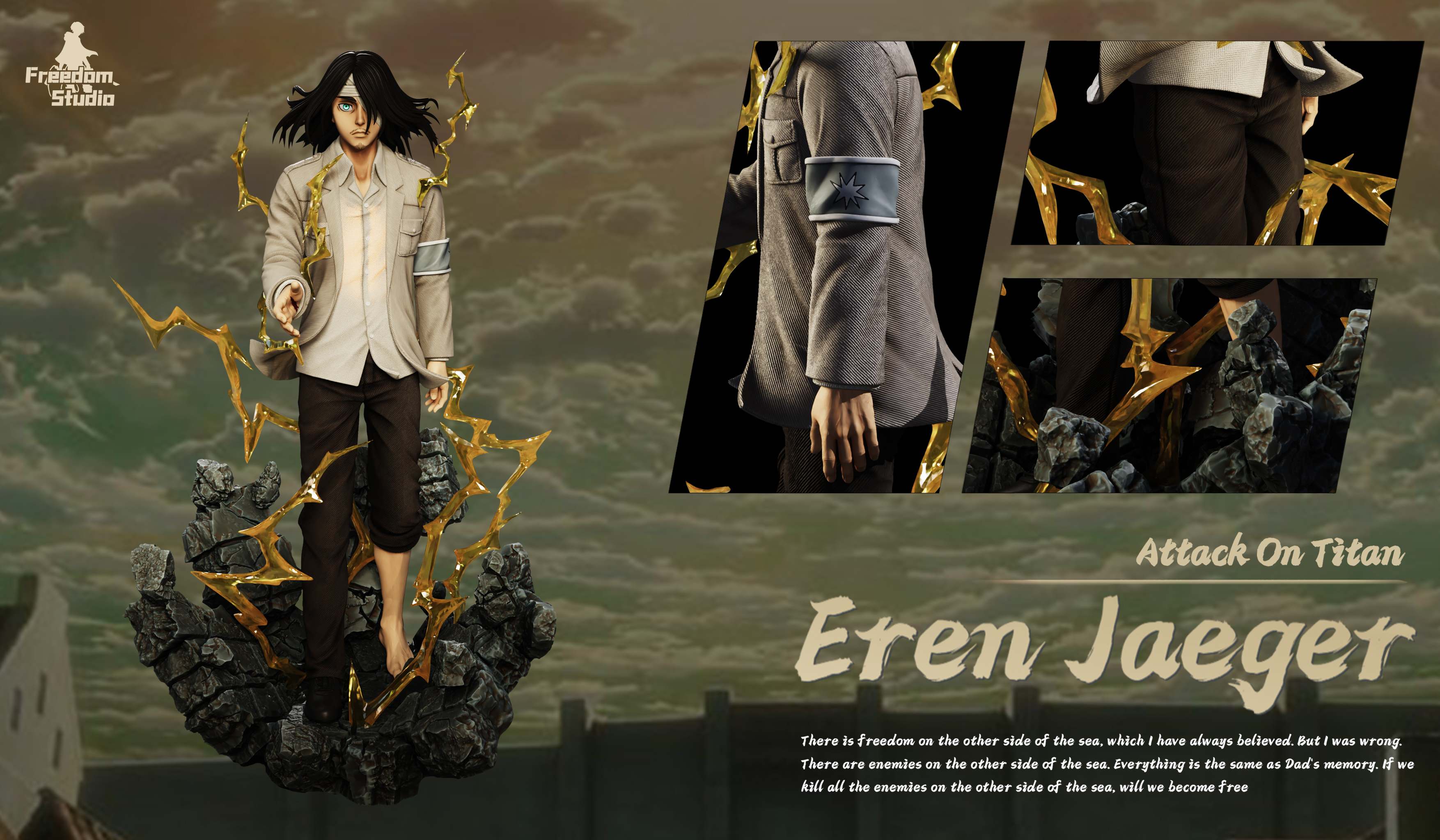 PRE-ORDER Freedom Studio - Attack on Titan Eren Yeager Statue(GK)