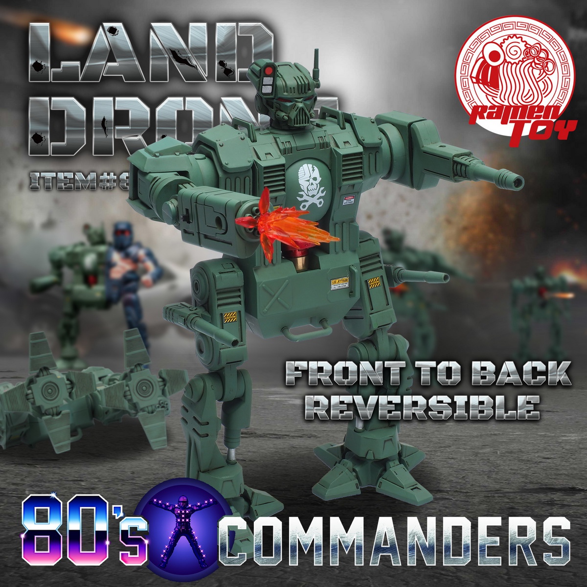 PRE-ORDER Ramen Toy - 80s Commander Land Drone & RED GULLWING (80C06) 1/12 Action Figure