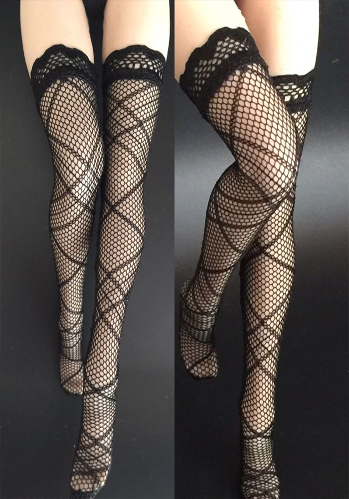 1/6 Scale Black Stockings Silk stockings Netted silk stockings for 12in Action Figure