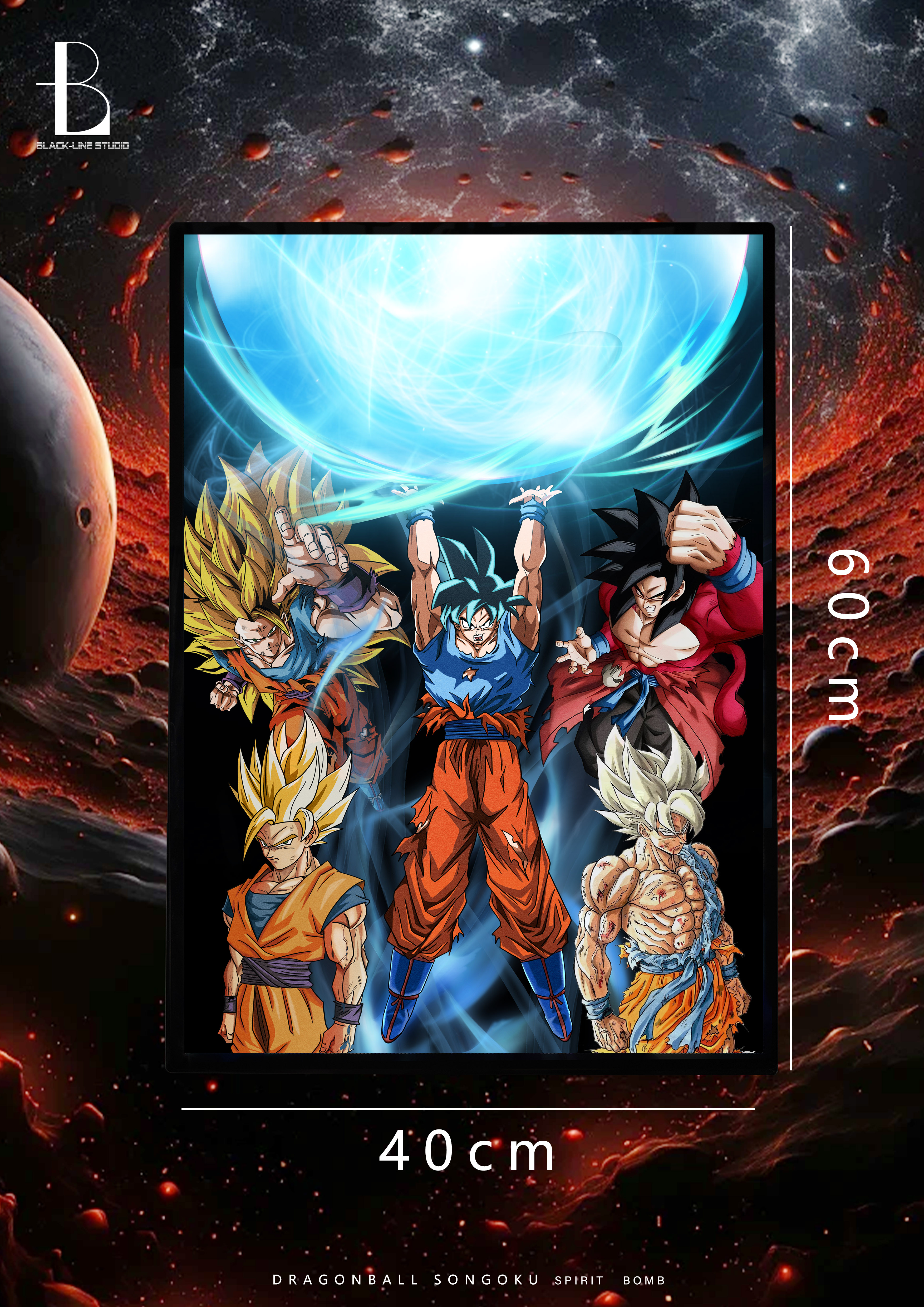 PRE-ORDER Blackline Studio - Dragon Ball Decorative Painting of Spirit Bomb Son Goku Scene