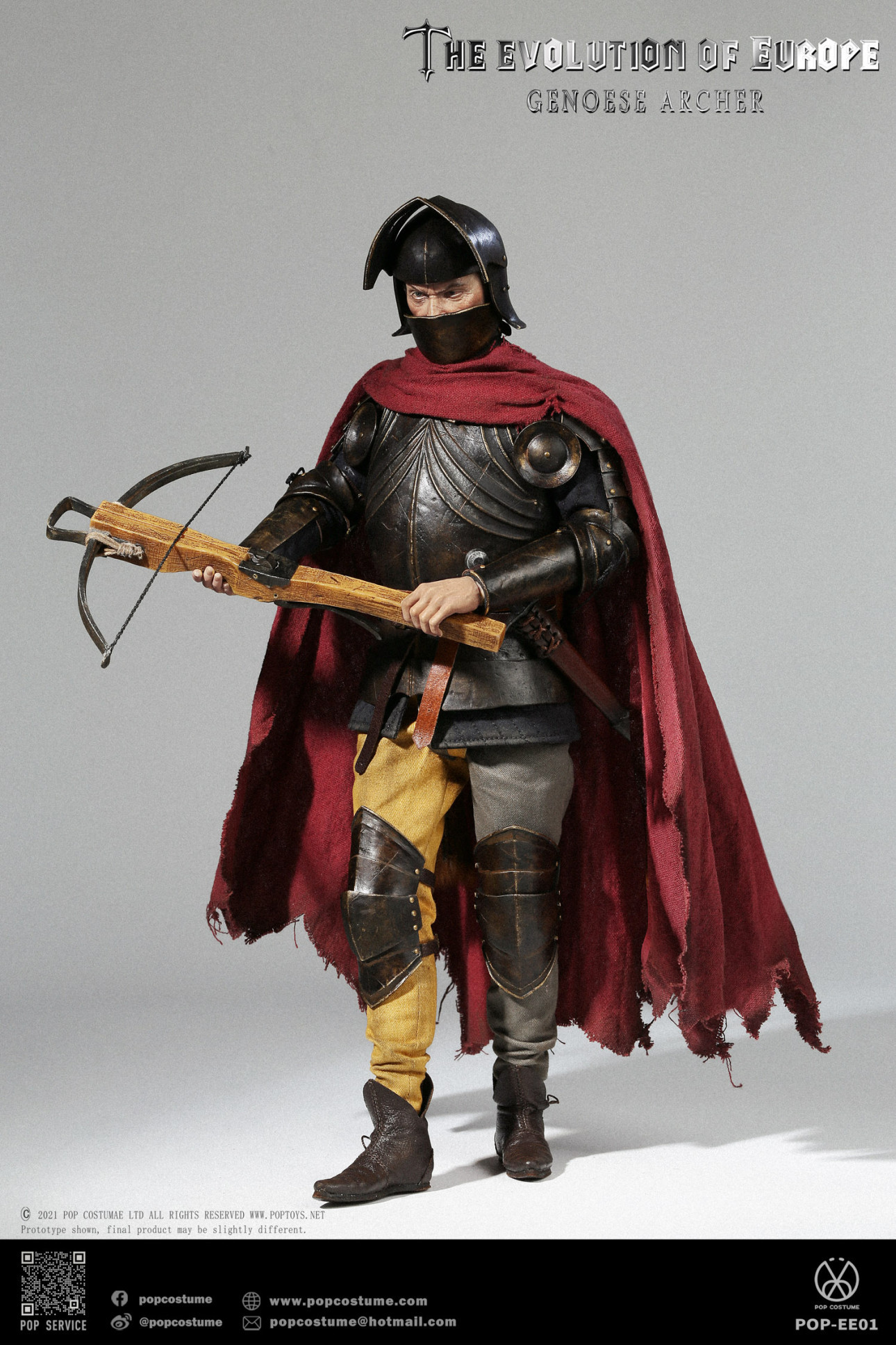 PRE-ORDER POP COSTUME - Genoese crossbowmen Captain (1346 POP-EE01) 1/6 Action Figure