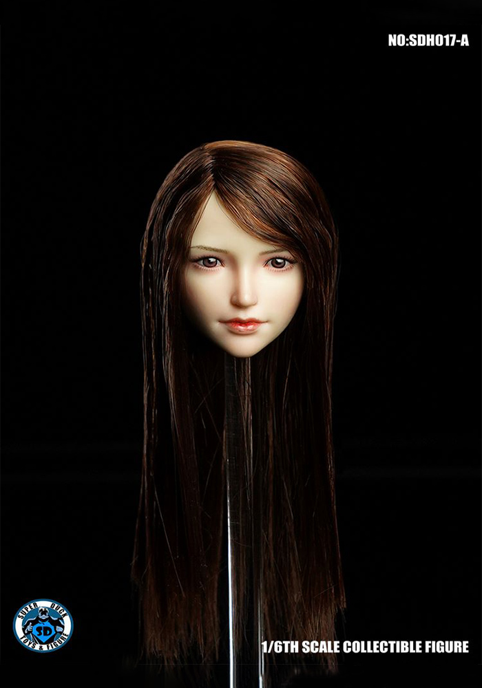 SUPER DUCK SDH017 1/6 Asian White Skin Beauty Girl Head Sculpt for 12inch Action Figure DIY