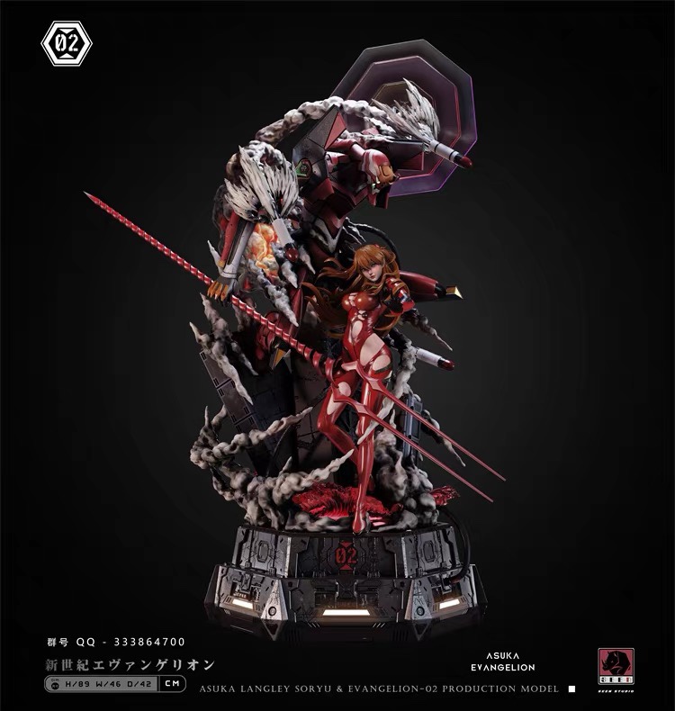 【Pre-order】1/4 Scale Mecha Girl Asuka Langley Soryu & Evangelion Unit-02 - (EVA) Neon Genesis EVAngelion Statue - SEEN Studios