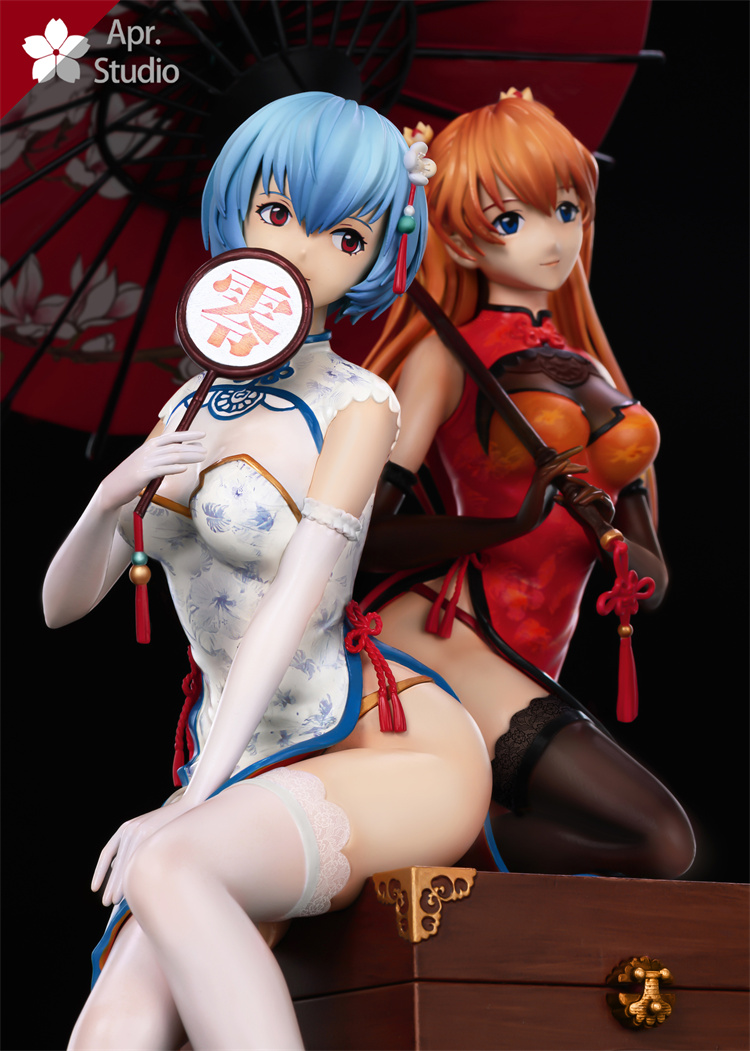 【In Stock】Cheongsam Soryu Asuka Langley & Rei Ayanami - (EVA) Neon Genesis EVAngelion Resin Statue - Apr. Studio