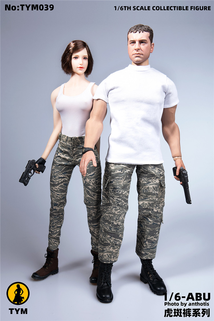 TYM039 1/6 Men's and women's Vest camouflage pants Clothing model suit