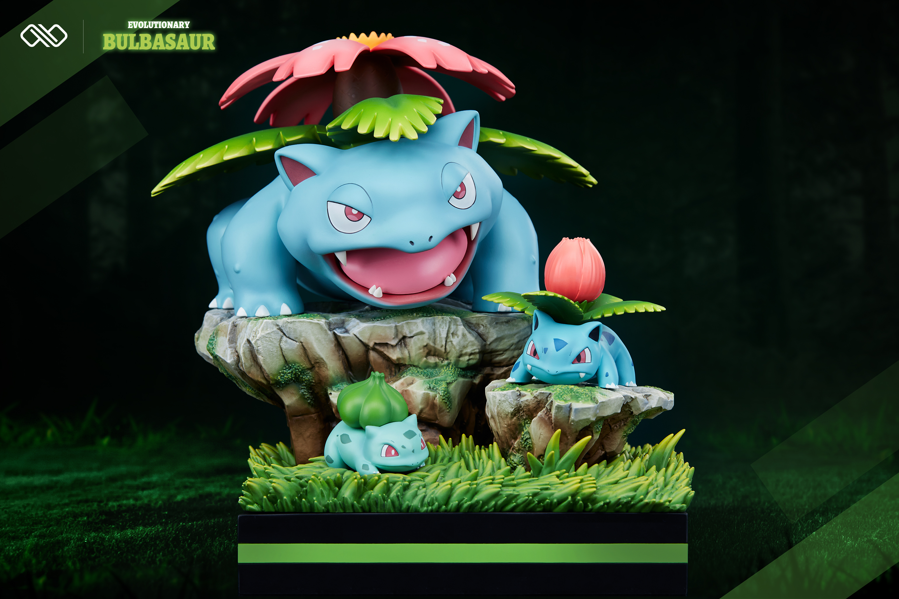 PRE-ORDER Unlimited Studio Pokemon World Zukan Evolution of Bulbasaur Set 1/20 Statue (GK)