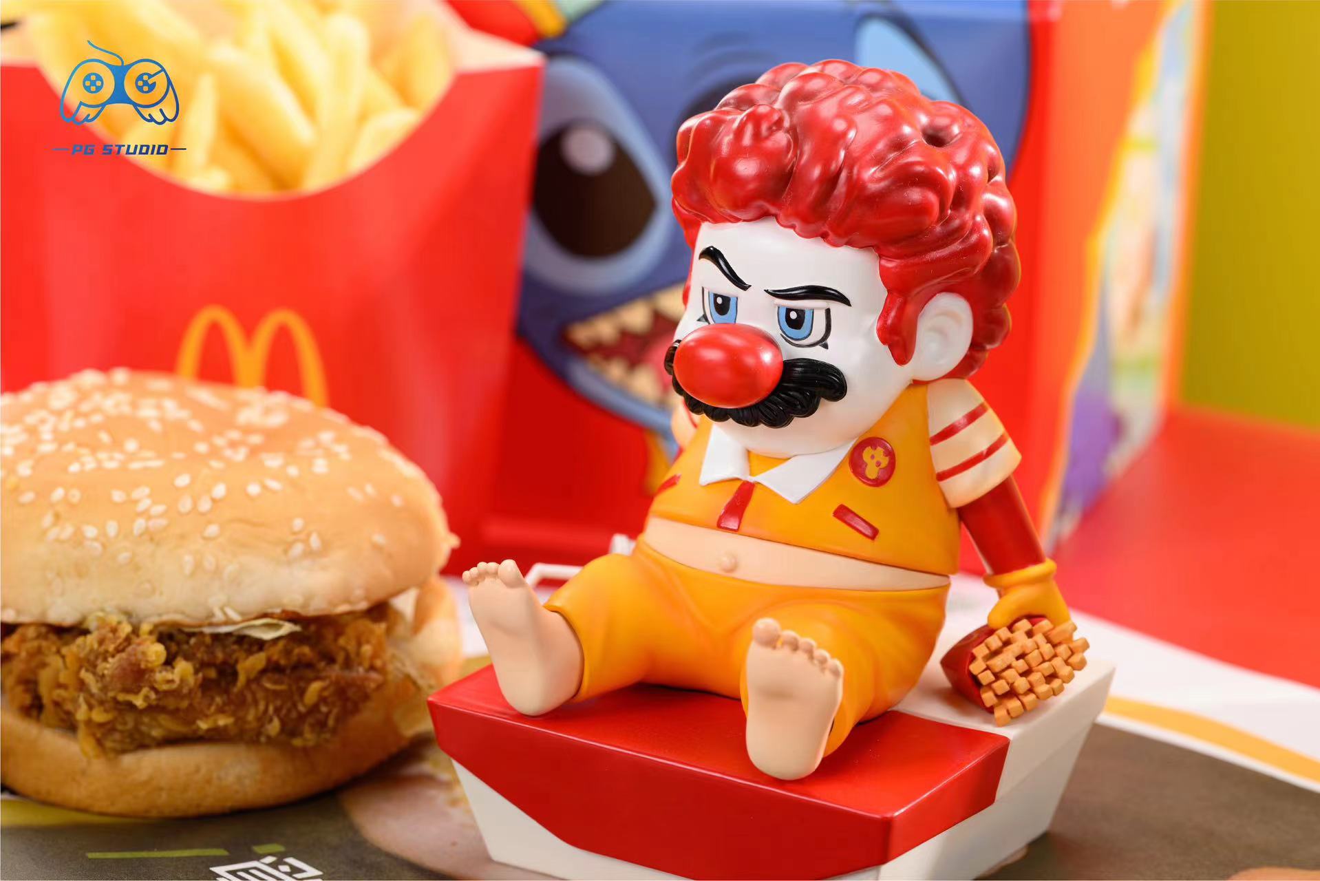 PRE-ORDER PG Studio - Super Mario - Small & Big Scale Ronald McDonald & Colonel Sanders Cosplay Mario Statue(GK)