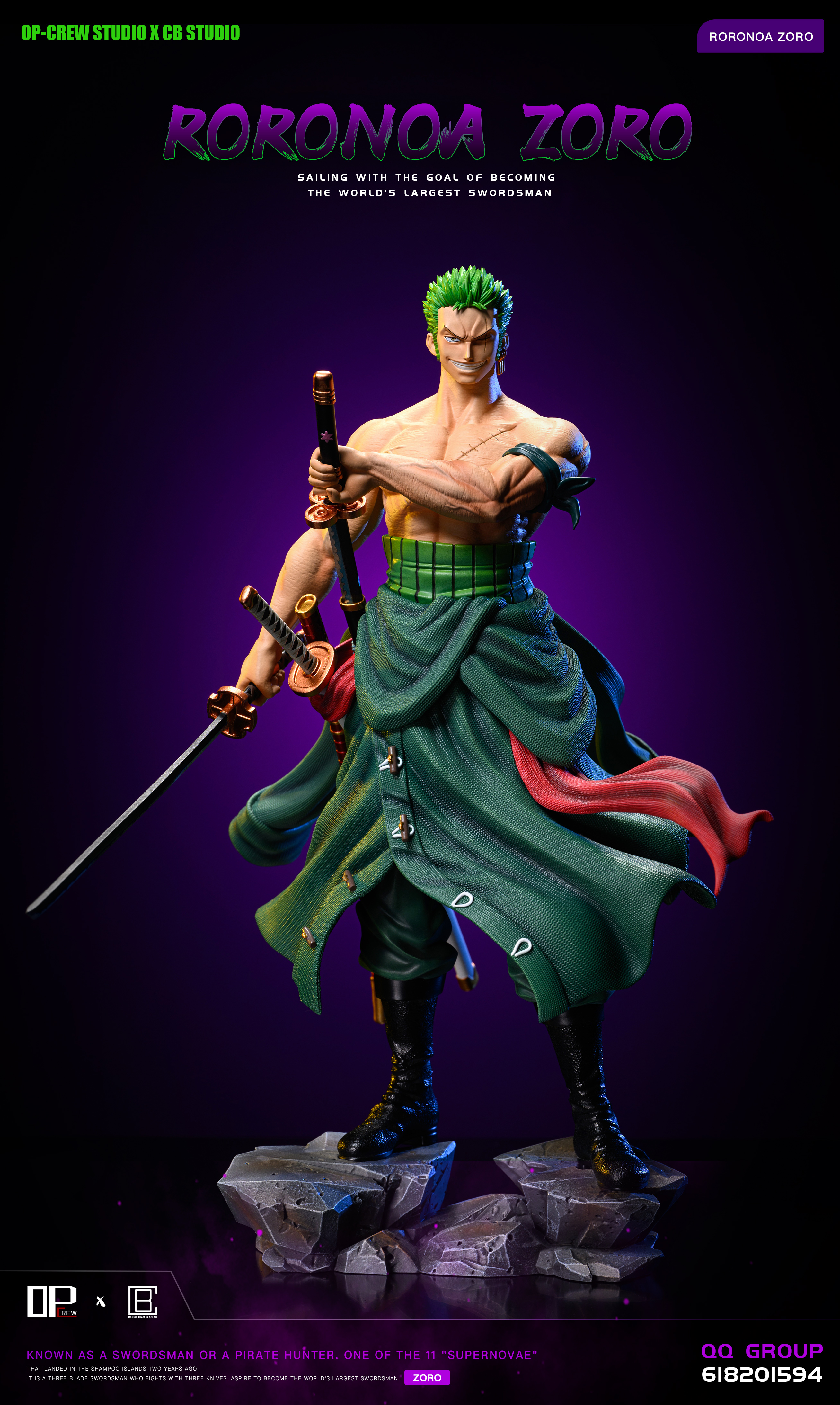 PRE-ORDER OP-Crew Studio & Cousin Brother Studio - One Piece Zoro Statue(GK)