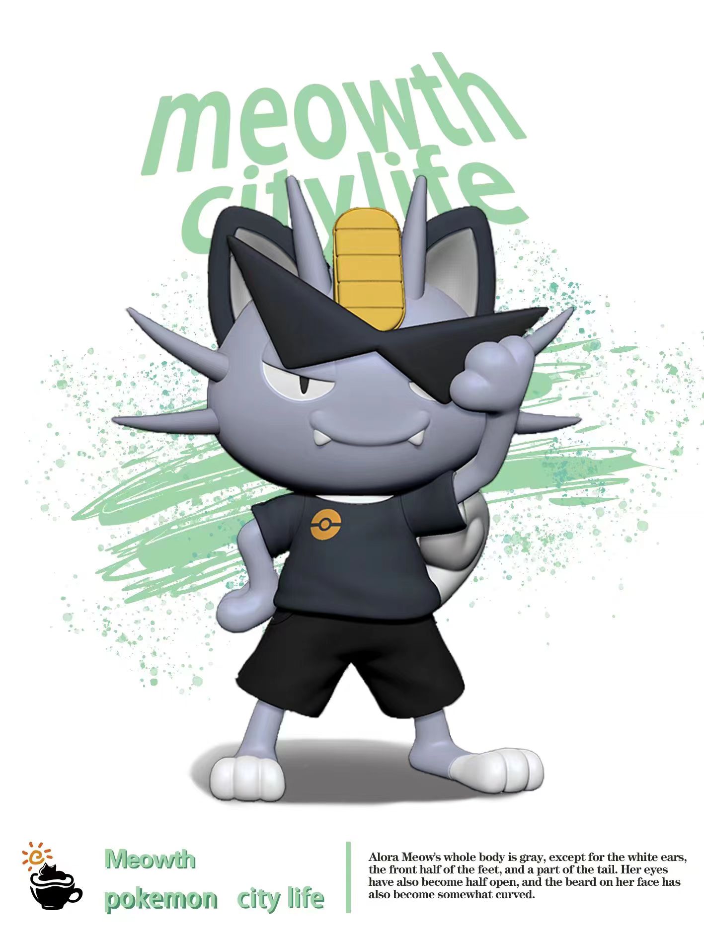 PRE-ORDER FeiMaoYangRi Studio - Pokemon City Life Meowth Statue(GK)