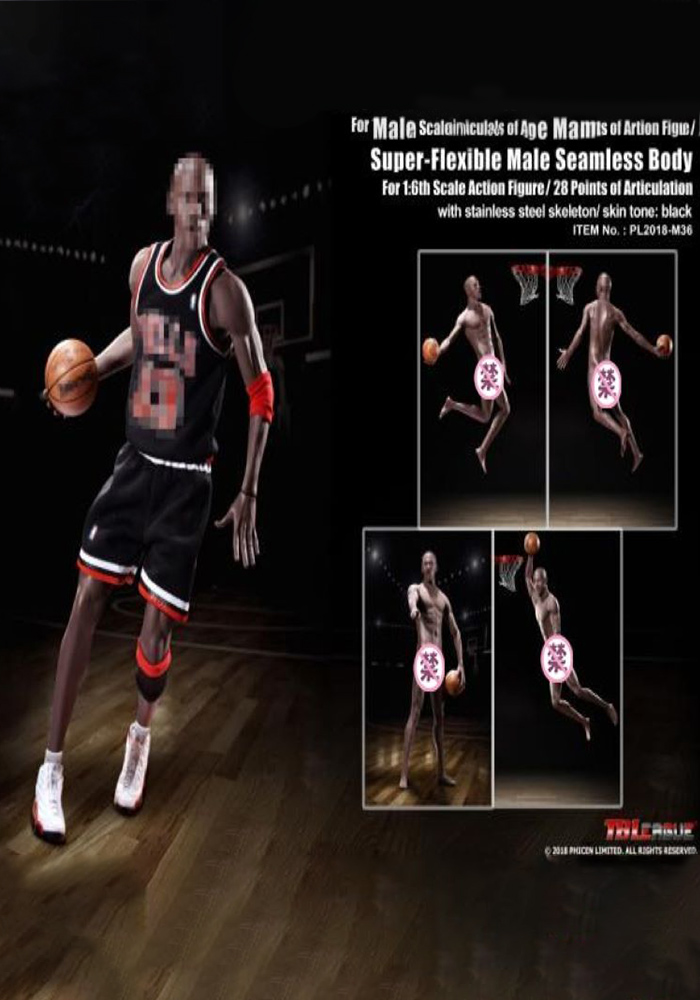 TBLeague M36B/PL2018-M36B 1/6 Black Skin Basketball Players Super-Flexible Male Seamless Body M36/PL2018-M36