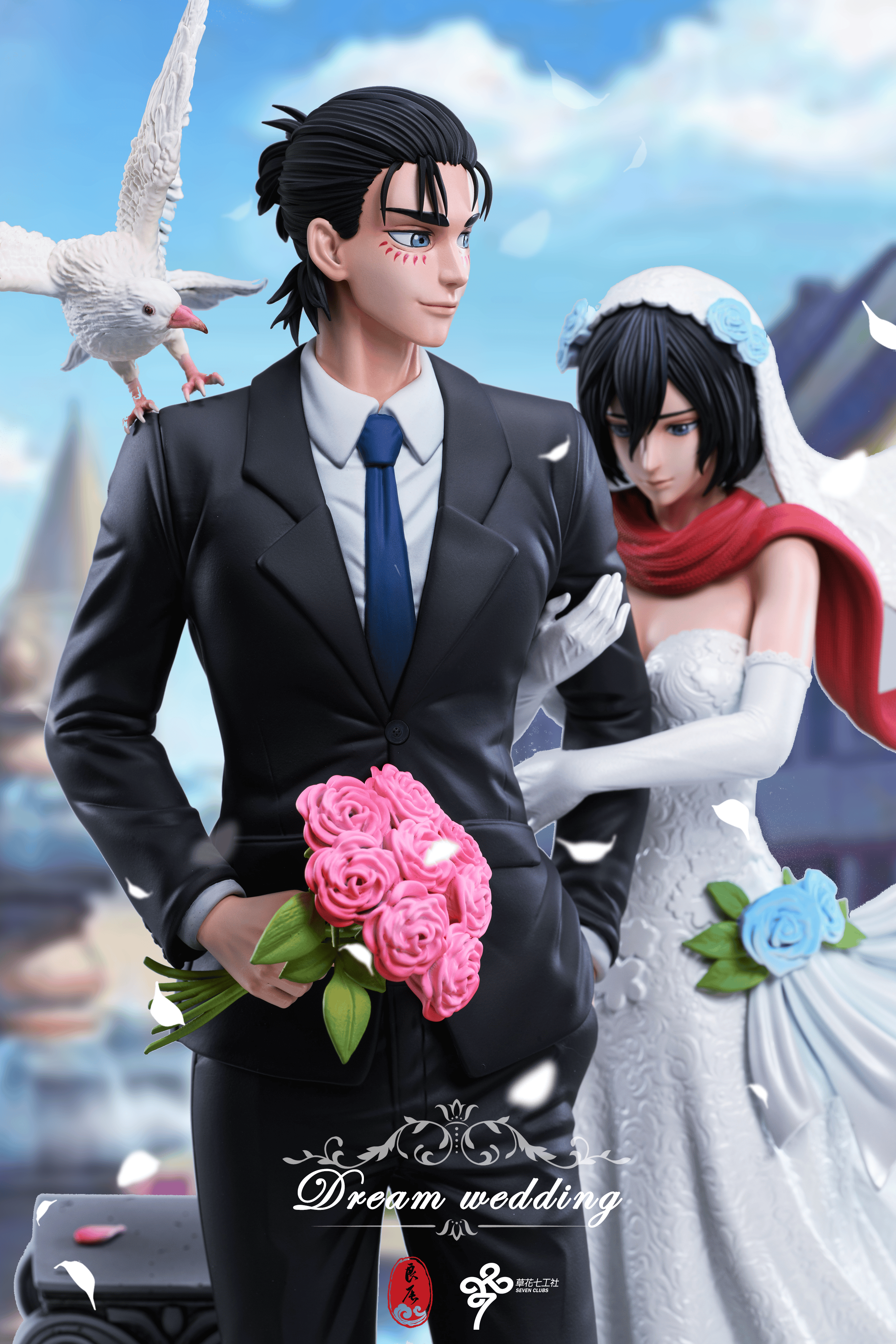 PRE-ORDER LC Studio - ATTACK ON TITAN Mikasa & Eren Wedding Statue(GK)