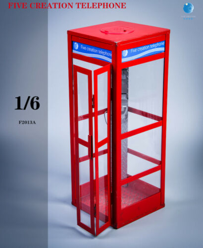 In-stock FIVETOYS 1/6 Metal Telephone Booth Phone House F2013 For 12'' Action Figure