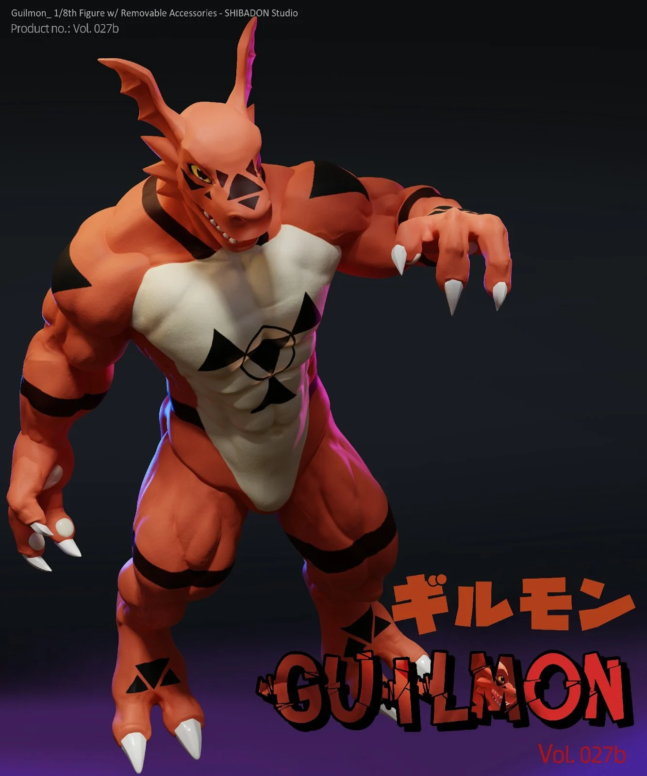 PRE-ORDER Shibadon-Studio - Toilet Series Guilmon – Digimon Statue(GK) (Adult 18+)