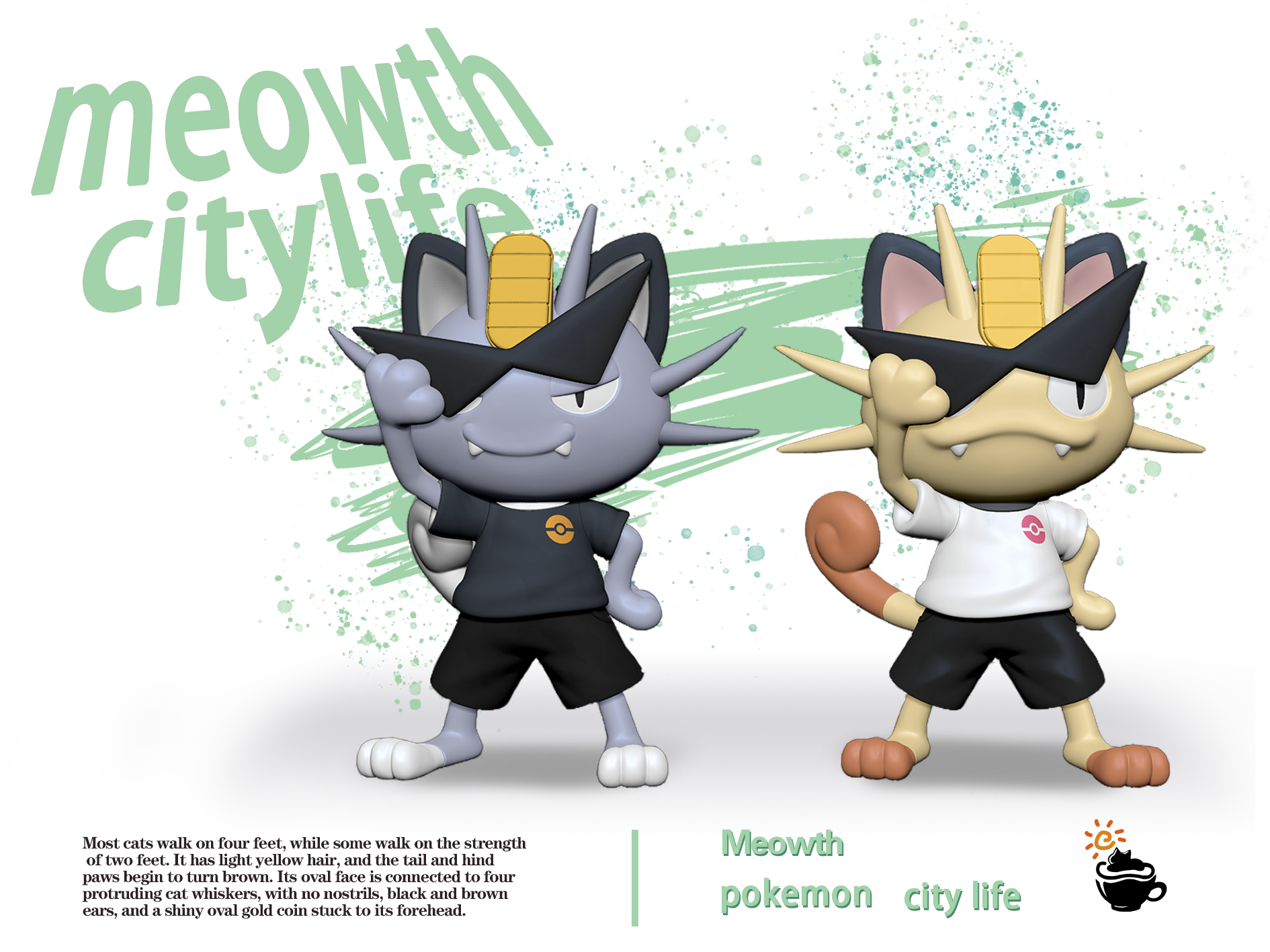PRE-ORDER FeiMaoYangRi Studio - Pokemon City Life Meowth Statue(GK)