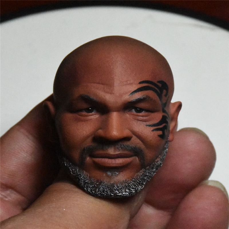 1/6 Soldier Male Head Sculpture Fighting Boxing King Tyson Tattoo Fit 12'' Male Action Figure Body