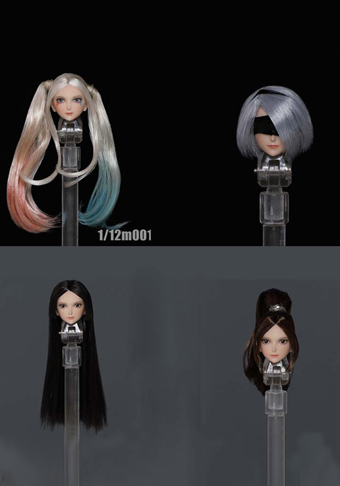 1/12 Scale Girl Head Sculpt Iminitoys M001 Female Soldier Head Cavring Model Toy for 6in Pale Action Figure Body Doll Toys