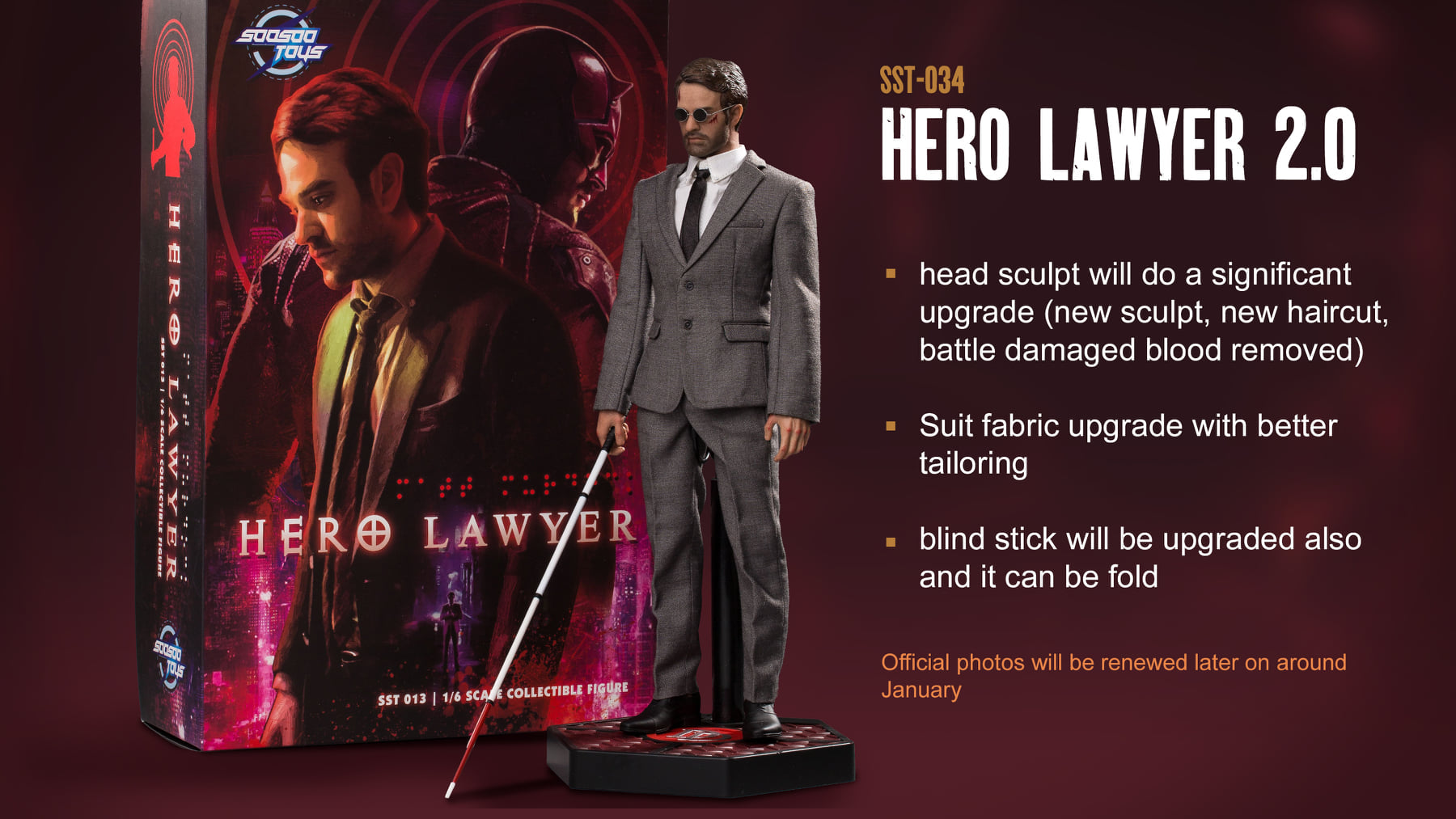 Pre-order Soosootoys SST034 1/6 scale Hero Lawyer 2.0 Action Figure