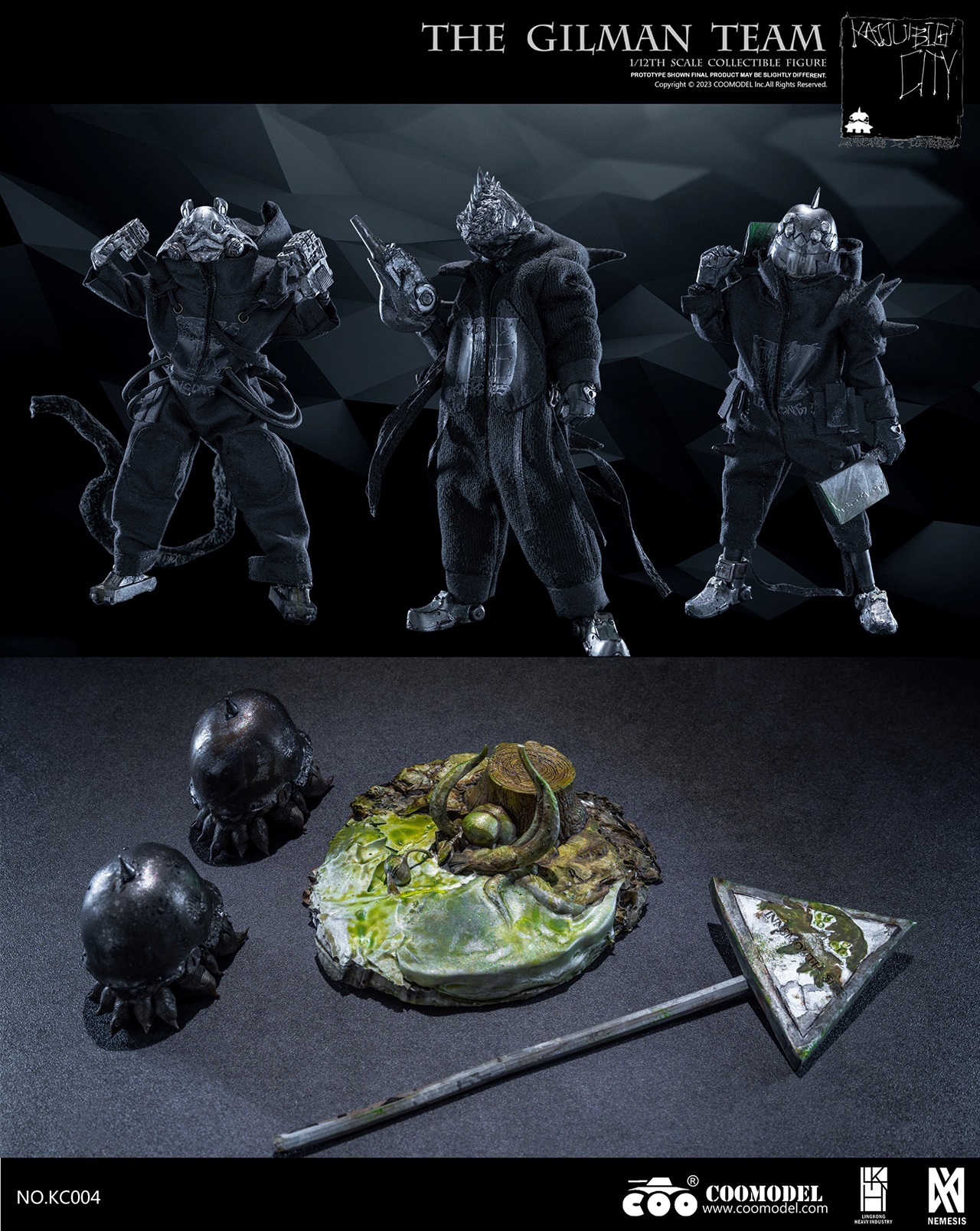 PRE-ORDER COOMODEL x NEMESIS KAIJU BIG CITY - THE GILMAN TEAM (THREE-FIGURE SET)( KC004) 1/12 Action Figure