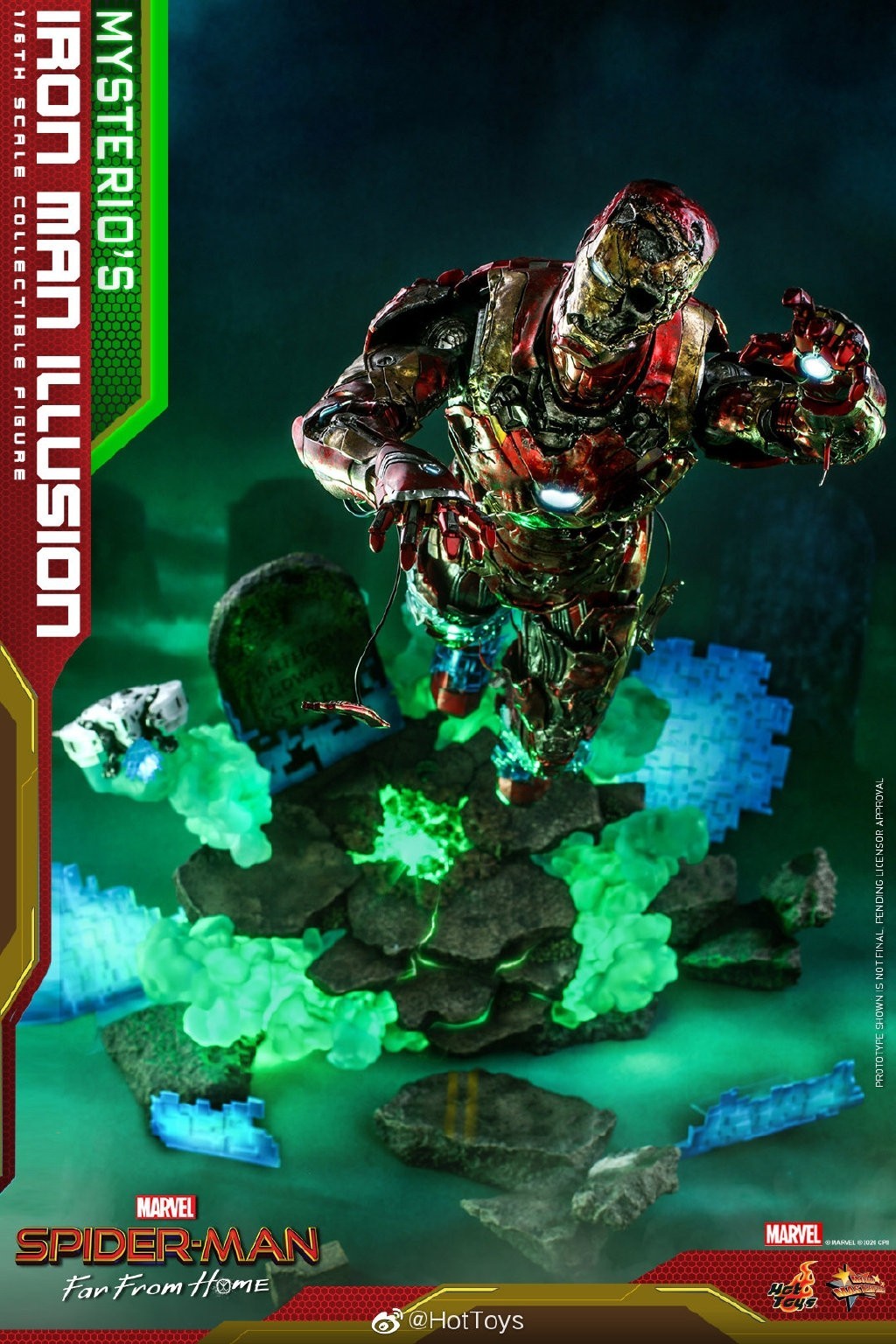 【IN STOCK】Hot Toys MMS580 Spider Man Far From Home Mysterio's Iron Man Illusion 1/6 scale Collectible Figure