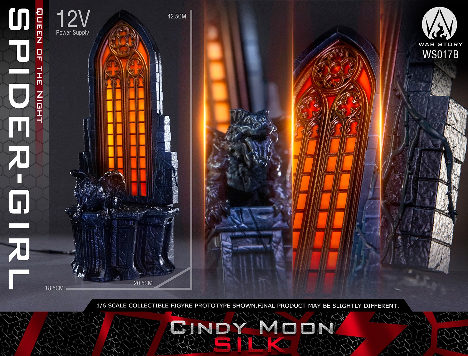 Pre-order War Story - 1/6 Queen Of The Night Spider-Girl European Church Platform With Led Effect # WS017B