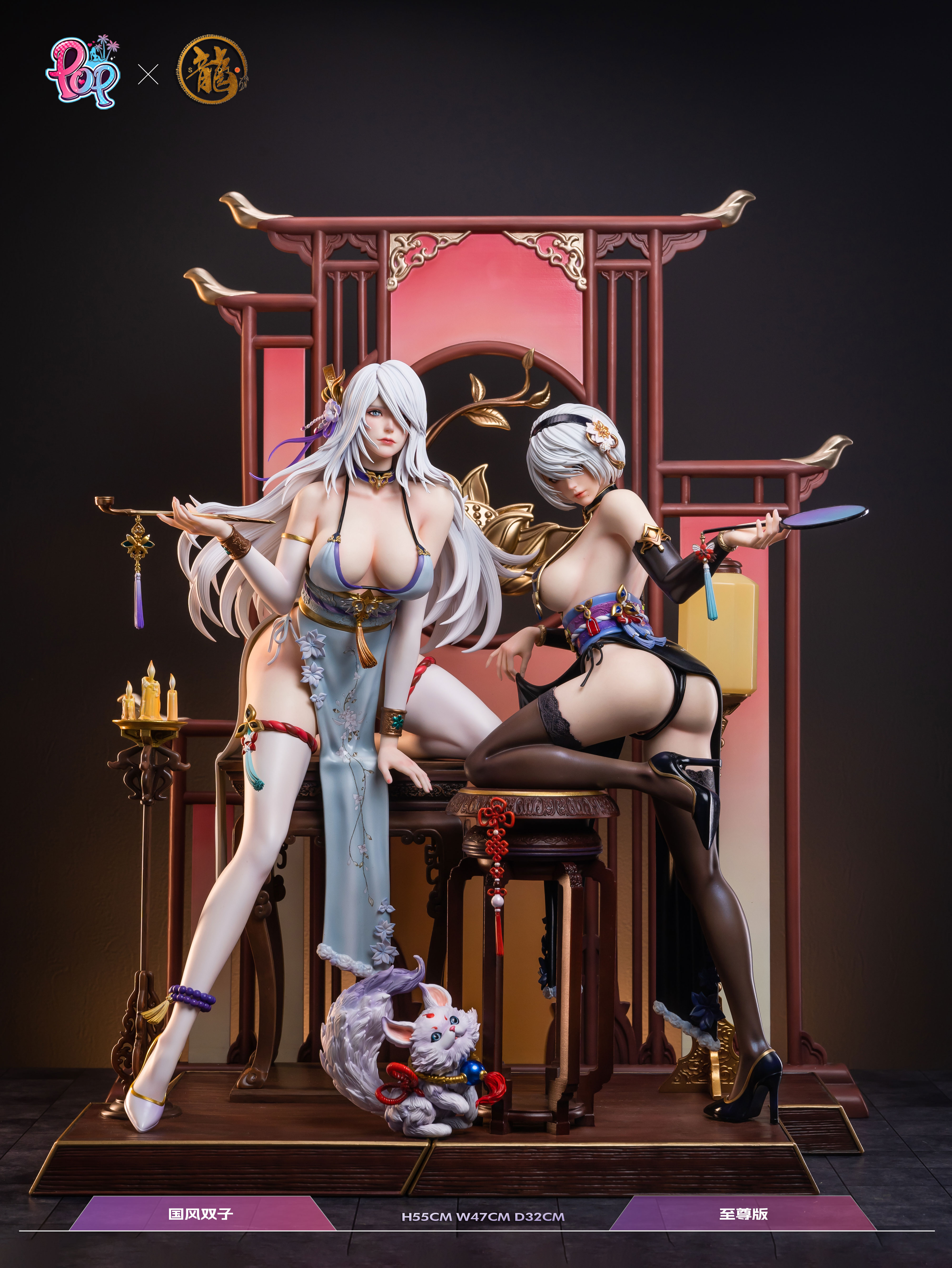 PRE-ORDER Dragon Studio X POP Studio YoRHa Type A No 2 (A2) & YoRHa Type B No 2 (2B) Statue(GK) (Adult 18+)