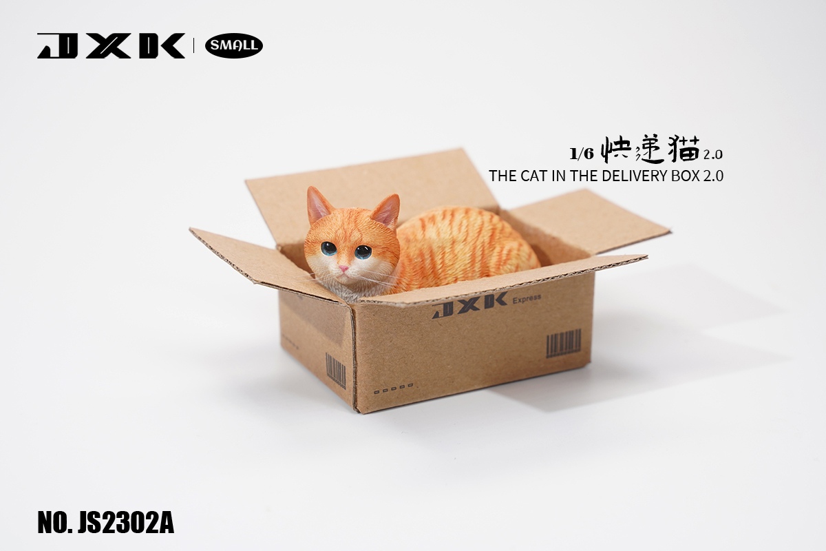 PRE-ORDER JXK small The Cat In The Delivery Box 2.0 (S2302A/B/C/D) Statue(GK) Animal decorations