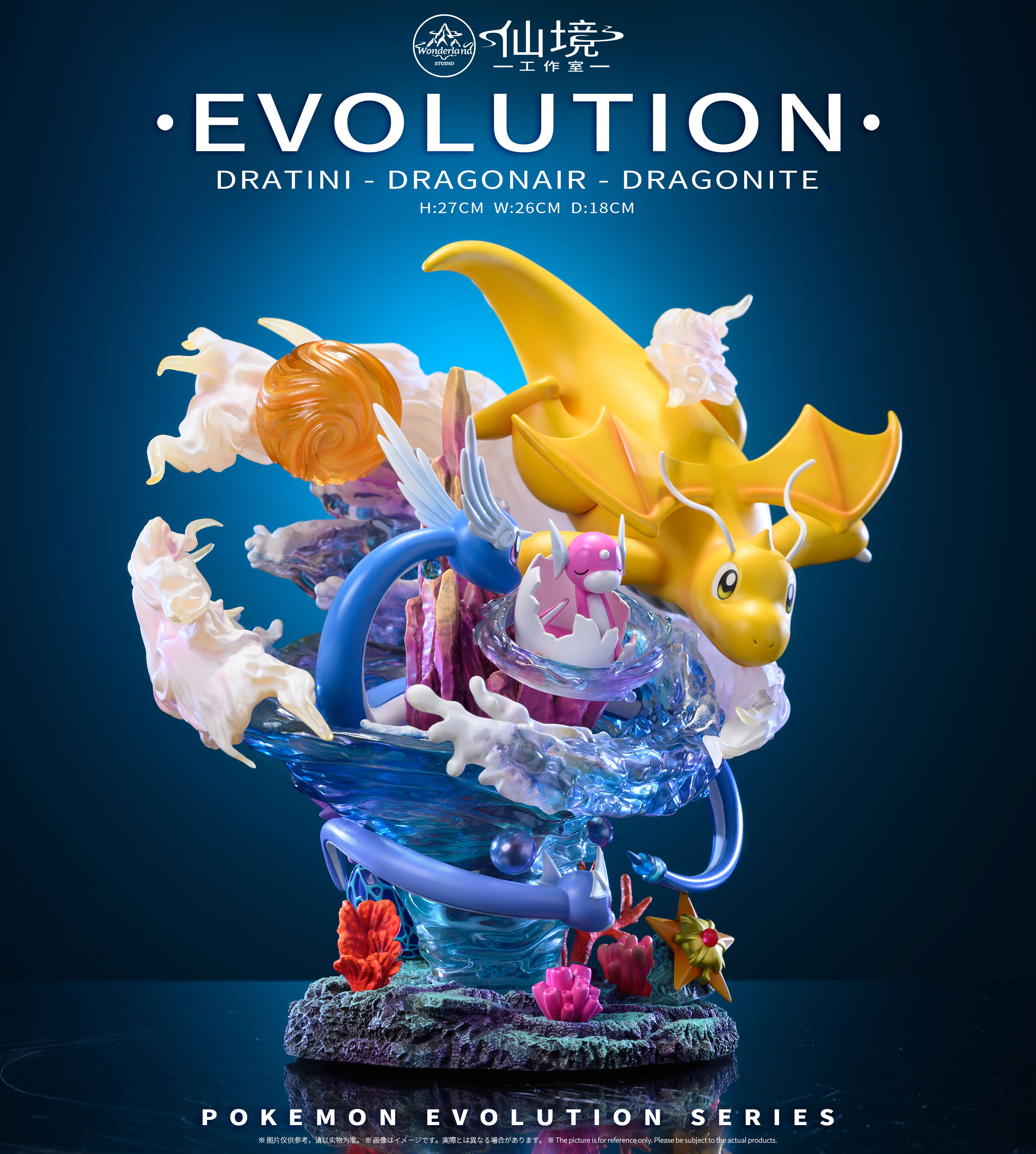 PRE-ORDER Wonderland Studio - Pokemon - Dragonite Evolution with LED 1/20 Statue(GK)