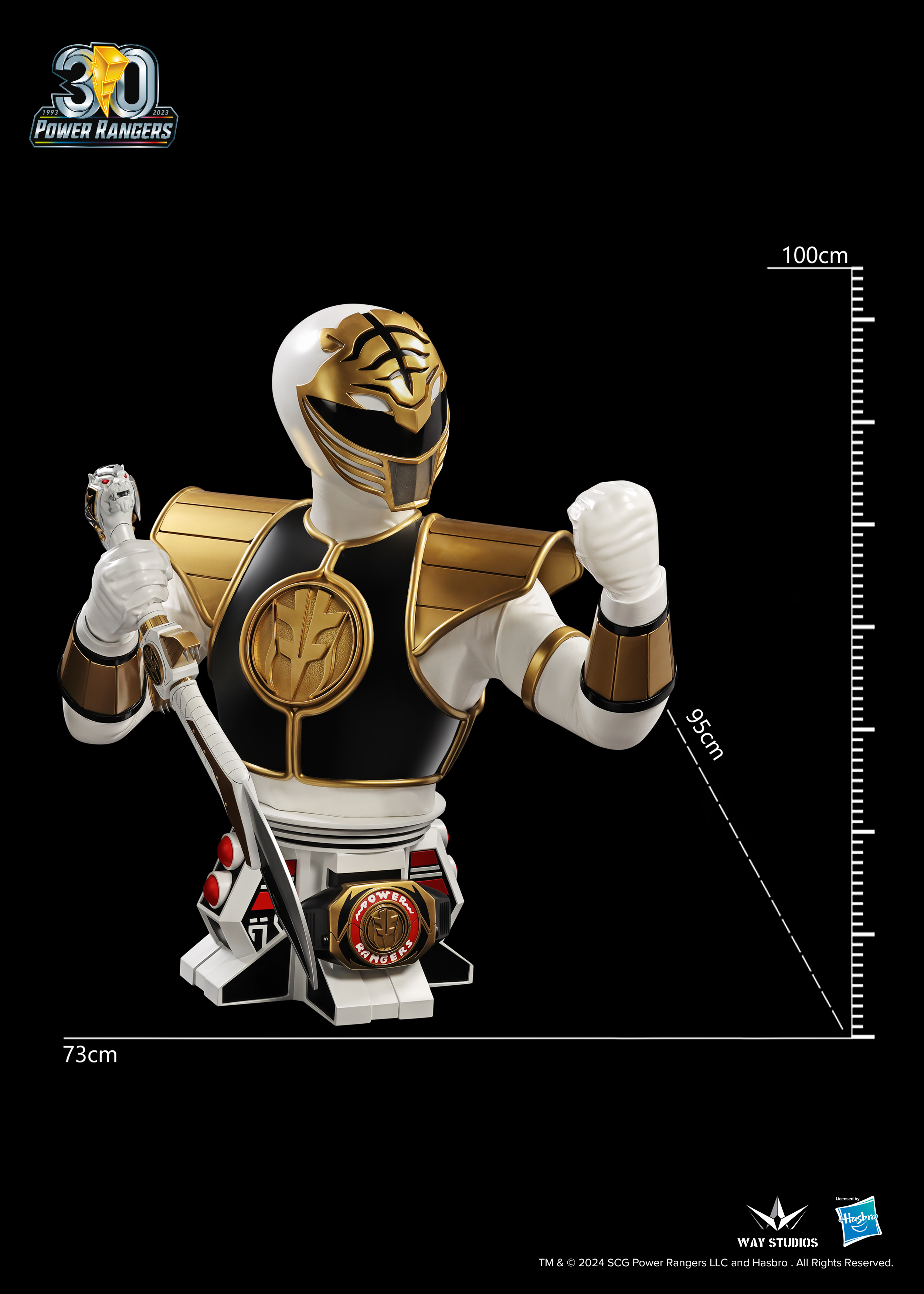 PRE-ORDER Way Studios - POWER RANGERS - White Ranger Bust Statue(GK)