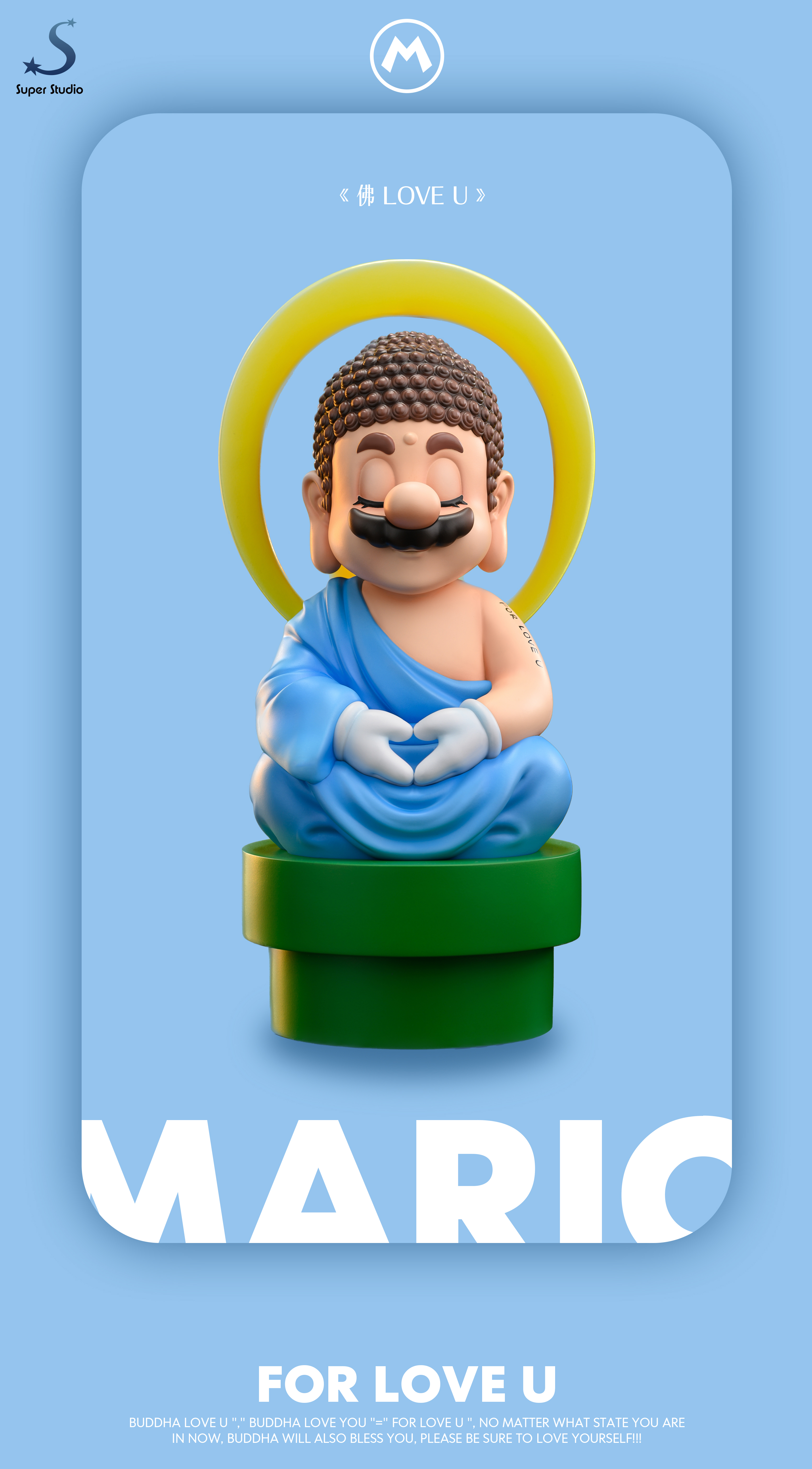 PRE-ORDER Super Studio Super Mario Bros For Love U Sakyamuni Mario Statue(GK)
