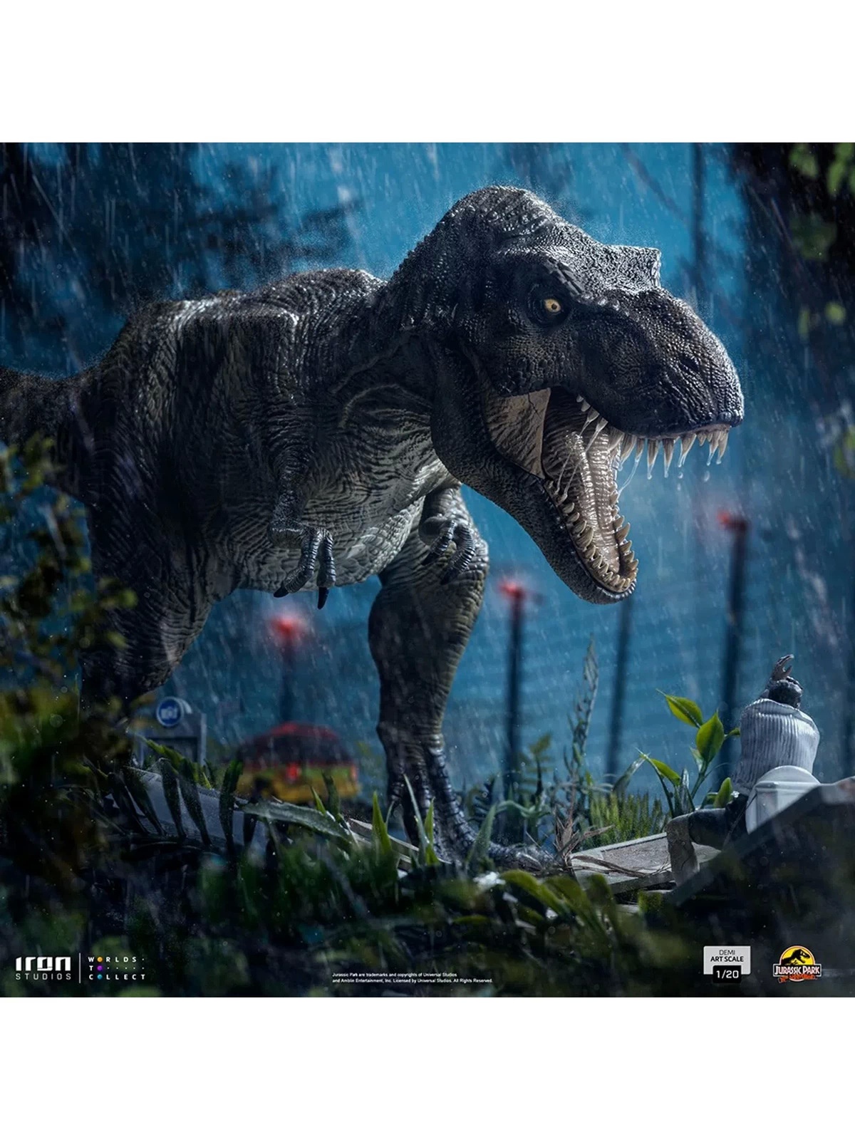 PRE-ORDER Iron Studios Jurassic Park Rex and Donald Gennaro Demi Art 1/20 Scale Scene Statue(GK)