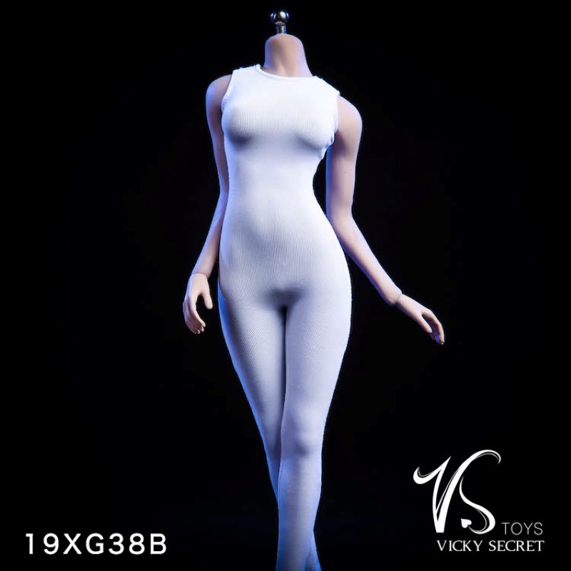 1/6 sexy girl figure clothing VSTOYS 19XG38 Tights Black White Bodysuit Clothing F 12 Female TBLeague large bust Seamless Body