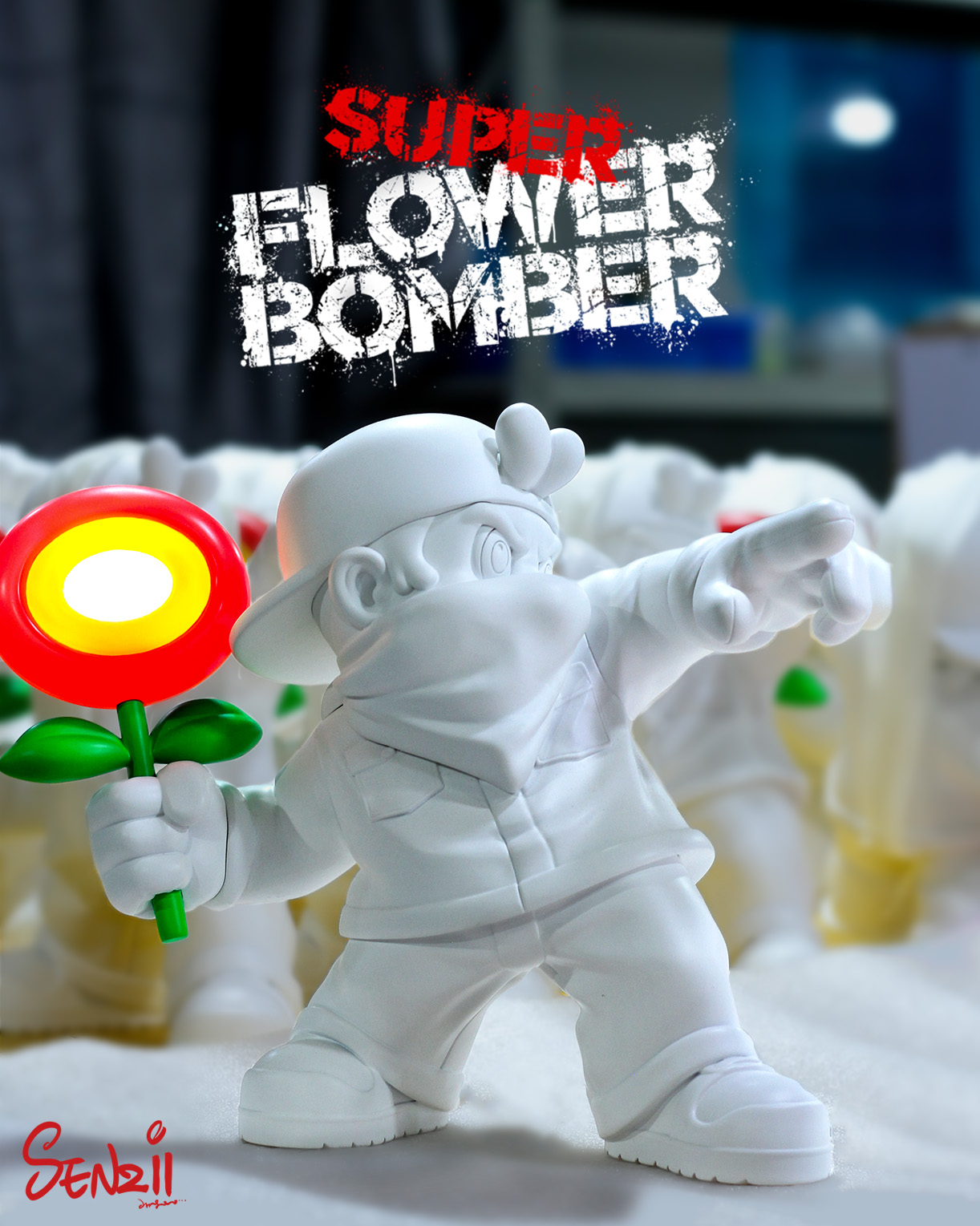 IN-STOCK SENZII Studio - Super Mario SuperFlower Bomber Statue(GK)