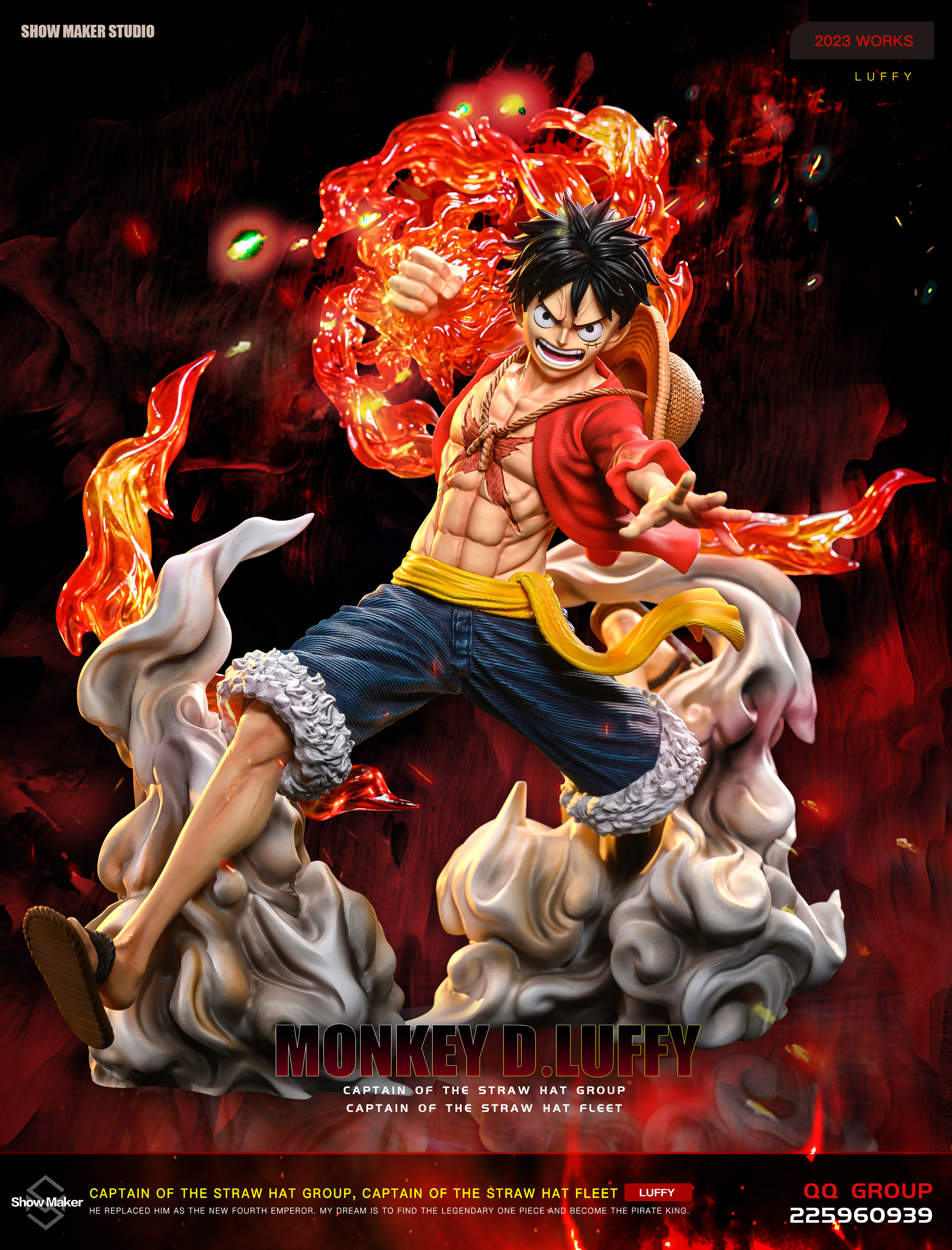 PRE-ORDER ShowMaker Studio - One Piece Red Hawk Luffy 1/6 Statue(GK)