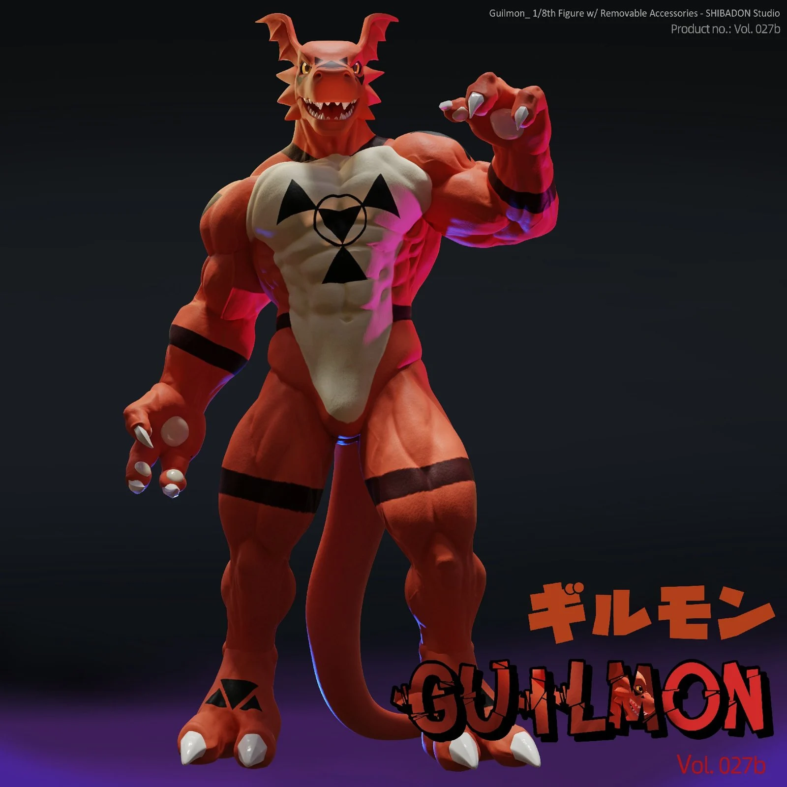 PRE-ORDER Shibadon-Studio - Toilet Series Guilmon – Digimon Statue(GK) (Adult 18+)