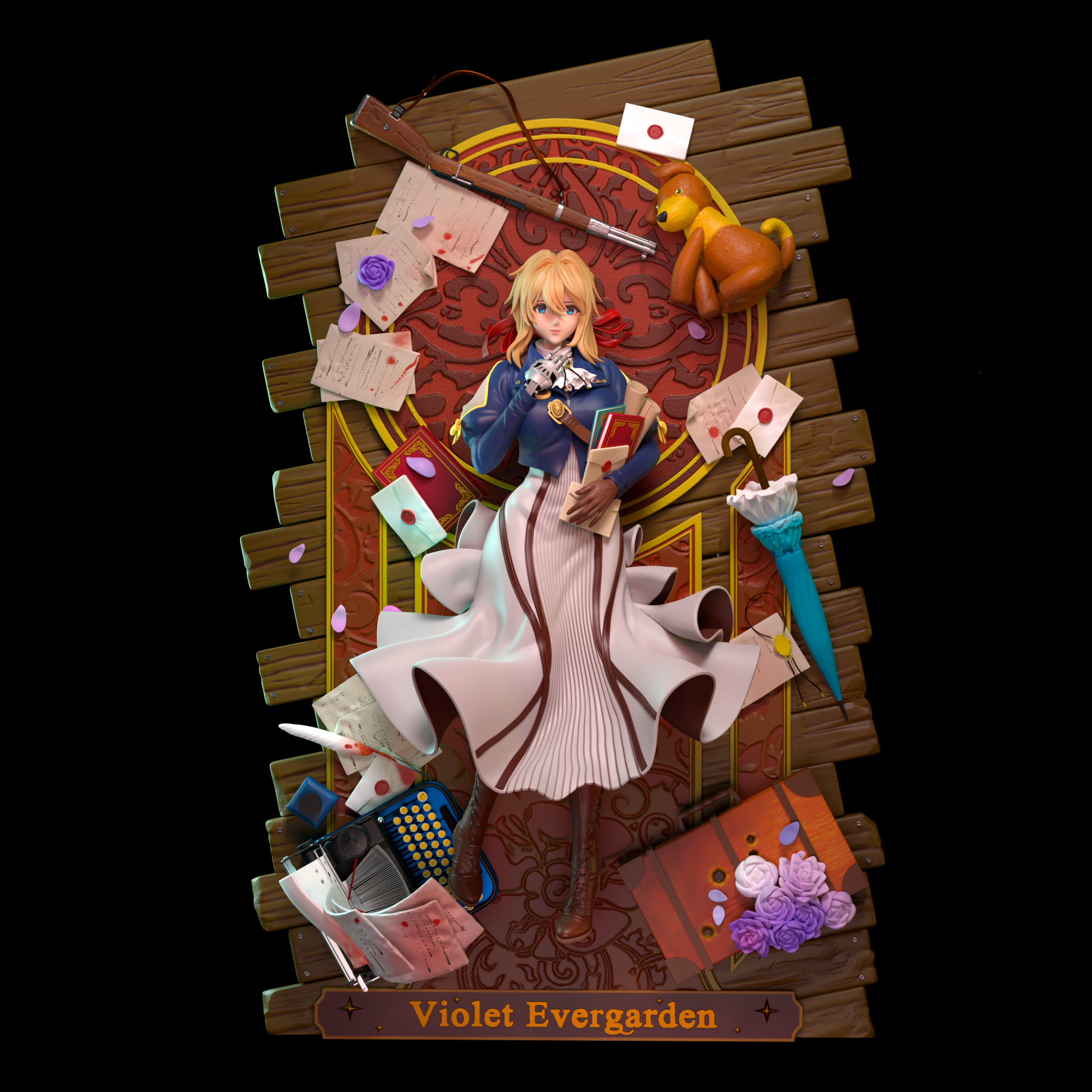 PRE-ORDER Lazydog Studio - Violet Evergarden - Wall Hanging Series Violet Evergarden 1/6 Scale StatueGK