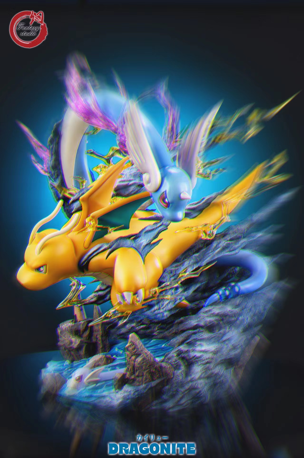 PRE-ORDER Fantasy Studio - Pokemon - GX Evolution Series Dragonite Family with LED - Resin Statue(GK)