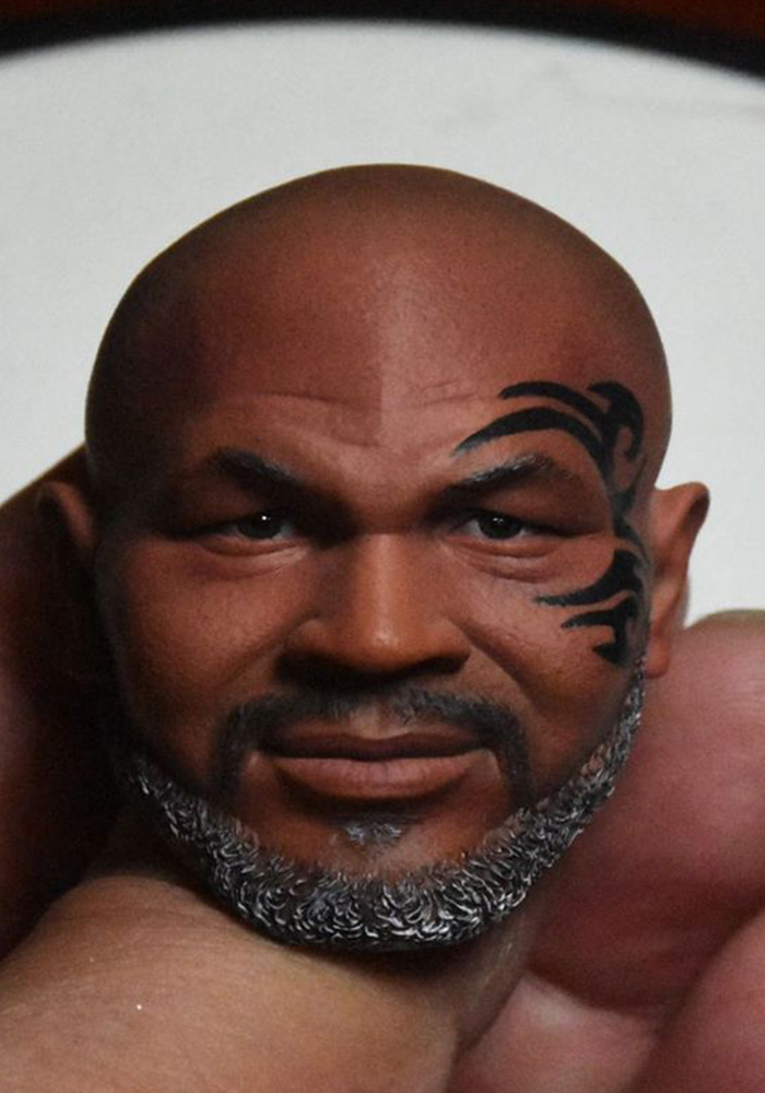 1/6 Soldier Male Head Sculpture Fighting Boxing King Tyson Tattoo Fit 12'' Male Action Figure Body