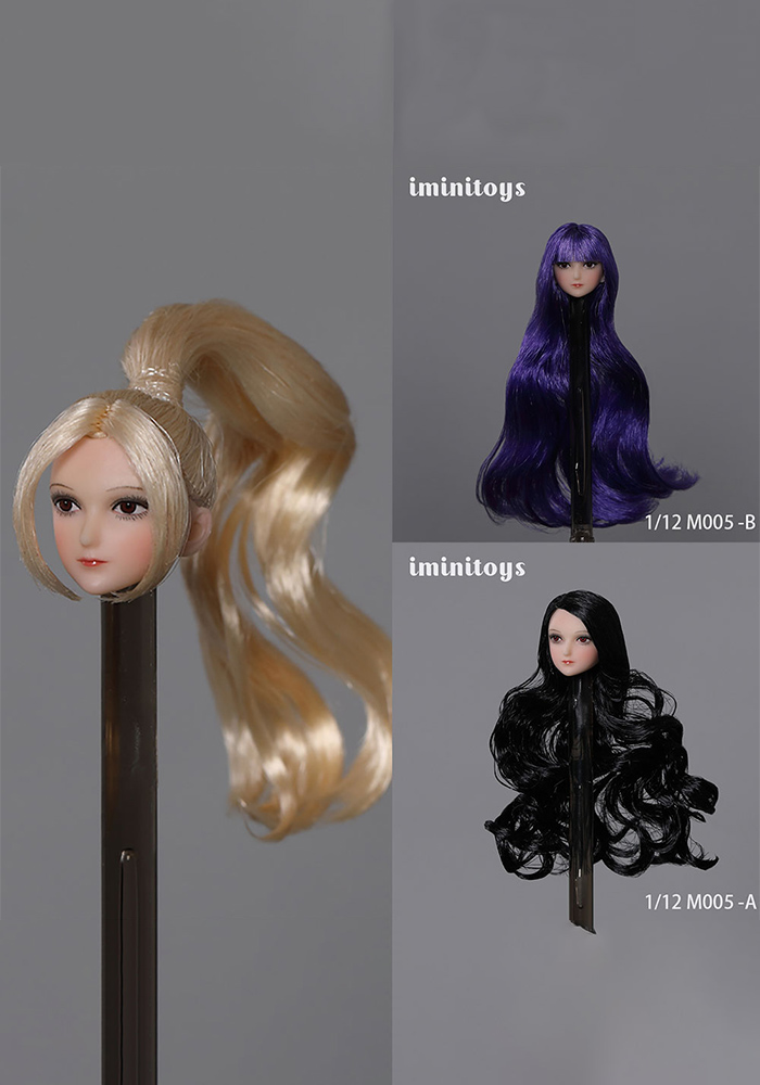 New Sells Iminitoys 1/12 Scale M005 Anime Beautiful Girl Head Sculpt Fit 6 TBLeague Female Action Figure body
