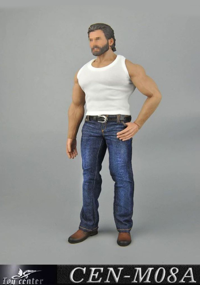 1/6 scale Male Figure Clothes Sports Vest & Jeans Suit & Shoes Model CEN-M08 for 12'' Strong Muscle Body M32 M33