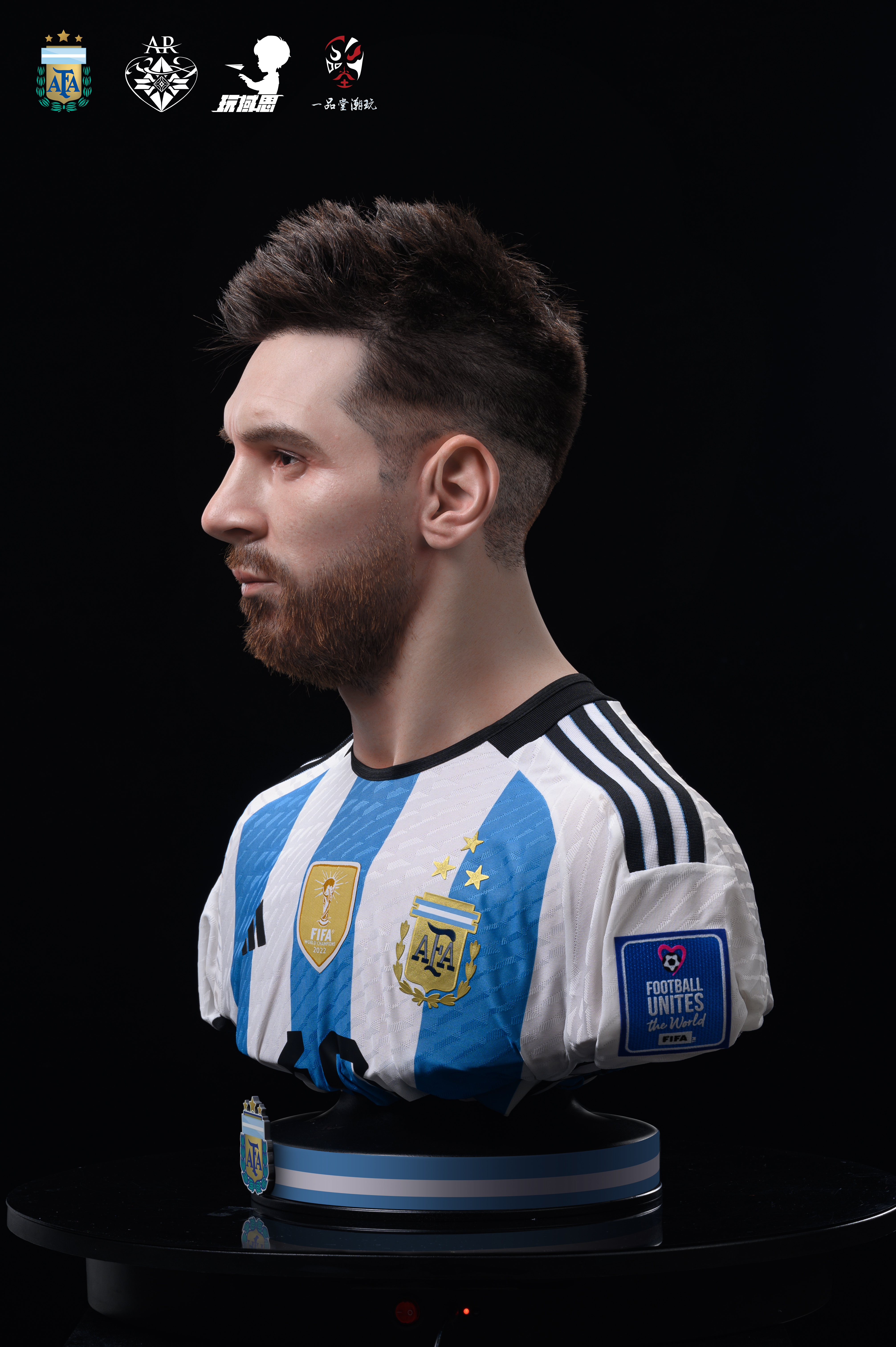Pre-order AR Studio X WanYuSi Studio Licensed World Cup Argentina National Team Lionel Messi 1/1 Bust