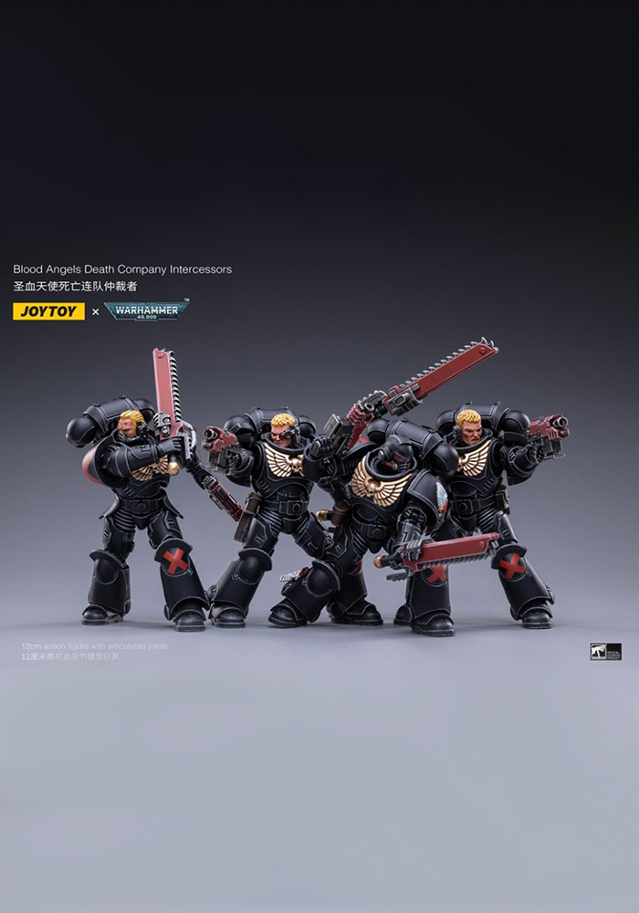 Warhammer 40K Blood Angels Death Company Intercessors Box of 4 1/18 Scale Figures JT1903
