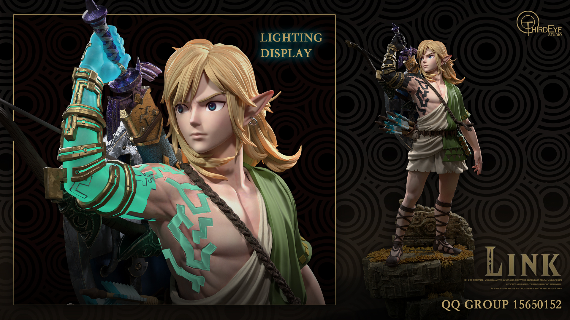 PER-ORDER Third Eye studio Legend of Zelda LINK with LED 1/4 Statue(GK)