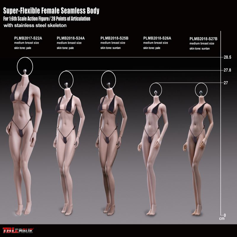 TBLeague 1/6 Super Flexible Female Seamless Petite Body S24A/ 25B / 26A /27B for 12inch Action Figure