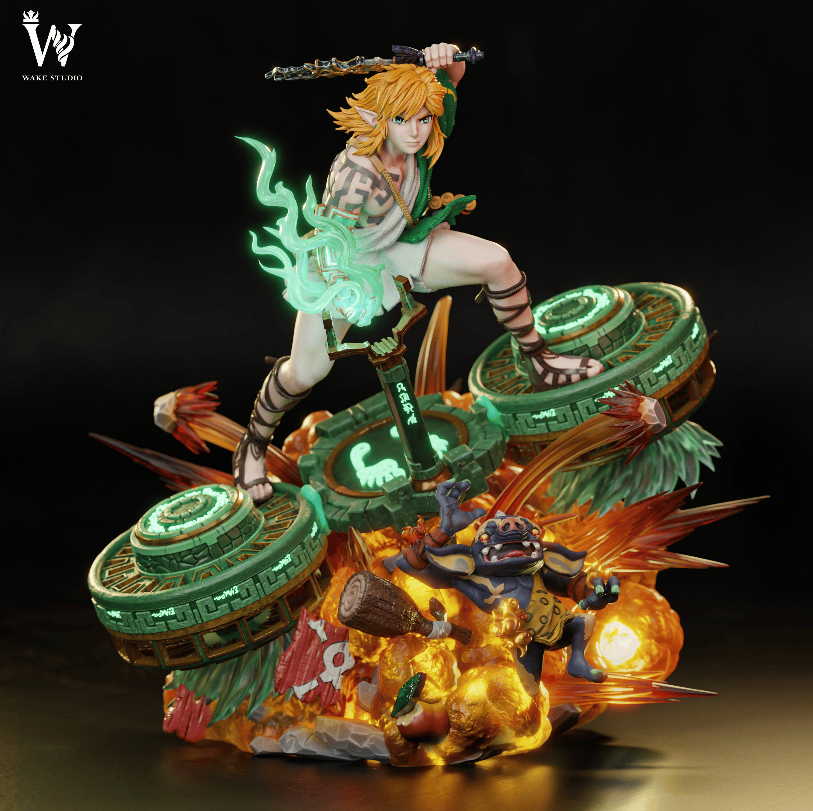 PRE-ORDER Wake Studio Legend of Zelda Link with LED 1/4 Statue(GK)