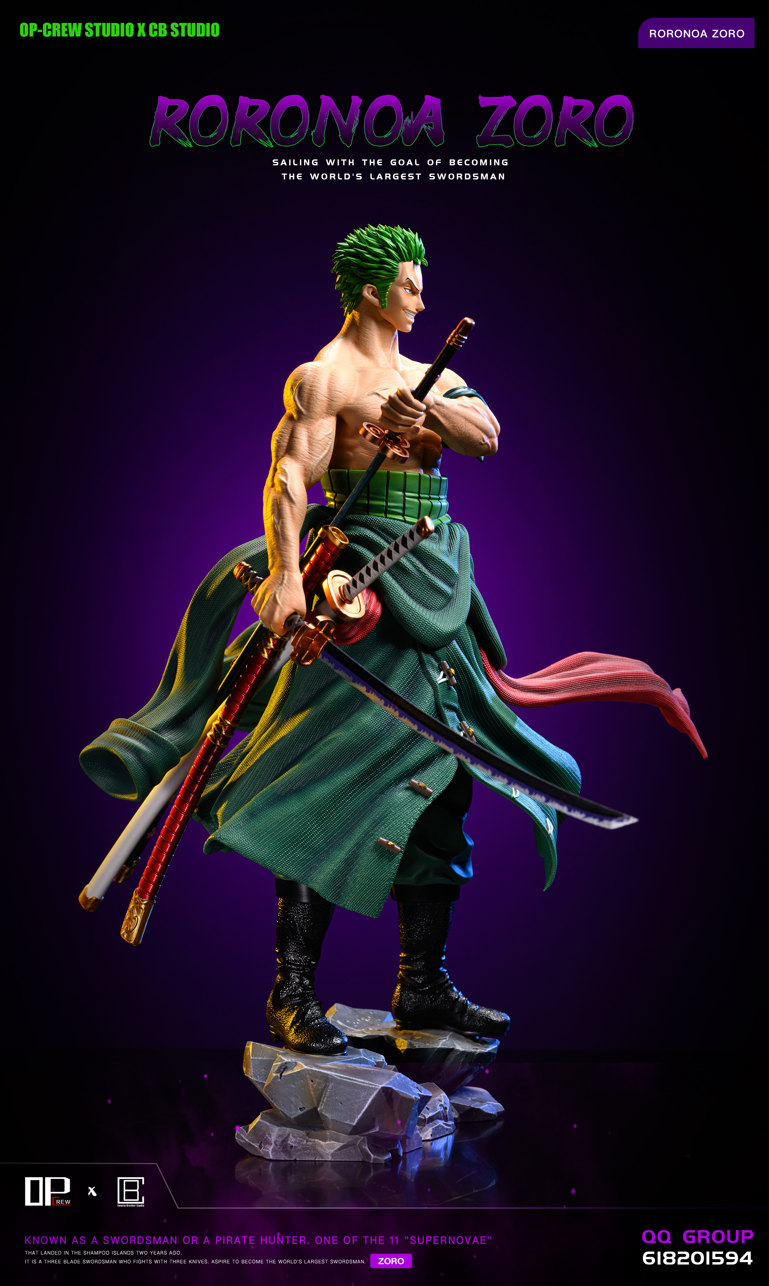 PRE-ORDER OP-Crew Studio & Cousin Brother Studio - One Piece Zoro Statue(GK)