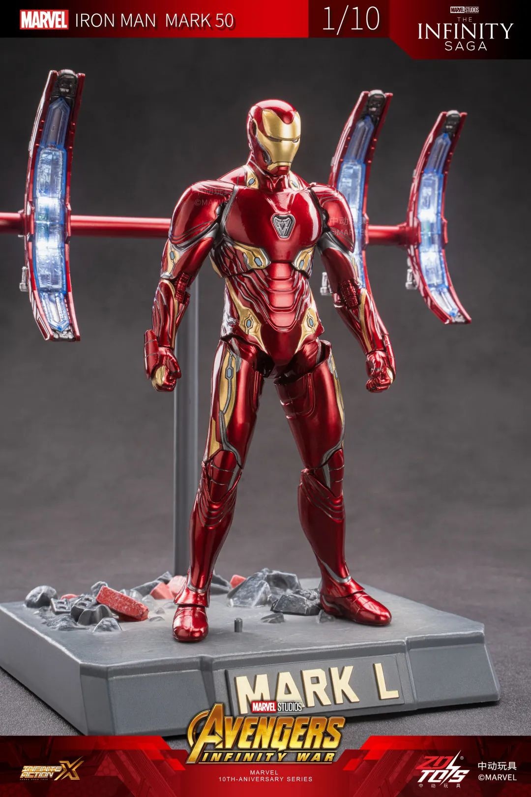 PRE-ORDER ZD TOYS MAVEL Avengers Infinity War IRON MAN MARK 50 1909-50 1/10 Scale Action Figure