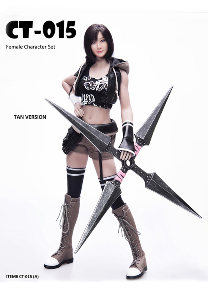 CAT TOYS CT015 1/6 Fighting Girl Cloth Suit Head Sculpt with Weapon Model Fit 12 Female Action Figure Body for Fans Collection