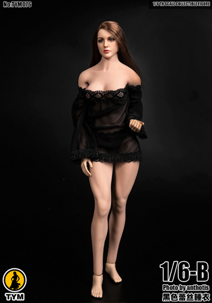 TYM076 1/6 Lace Sexy transparent pajamas for large breasted gel coated plain body